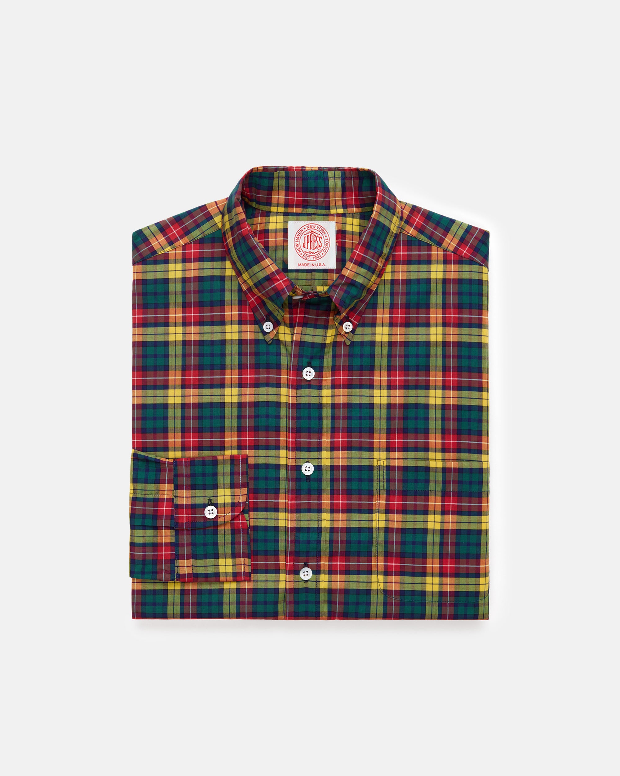 Made-in-USA Thomas Mason Buchanan Tartan Broadcloth Sport Shirt - Classic Fit