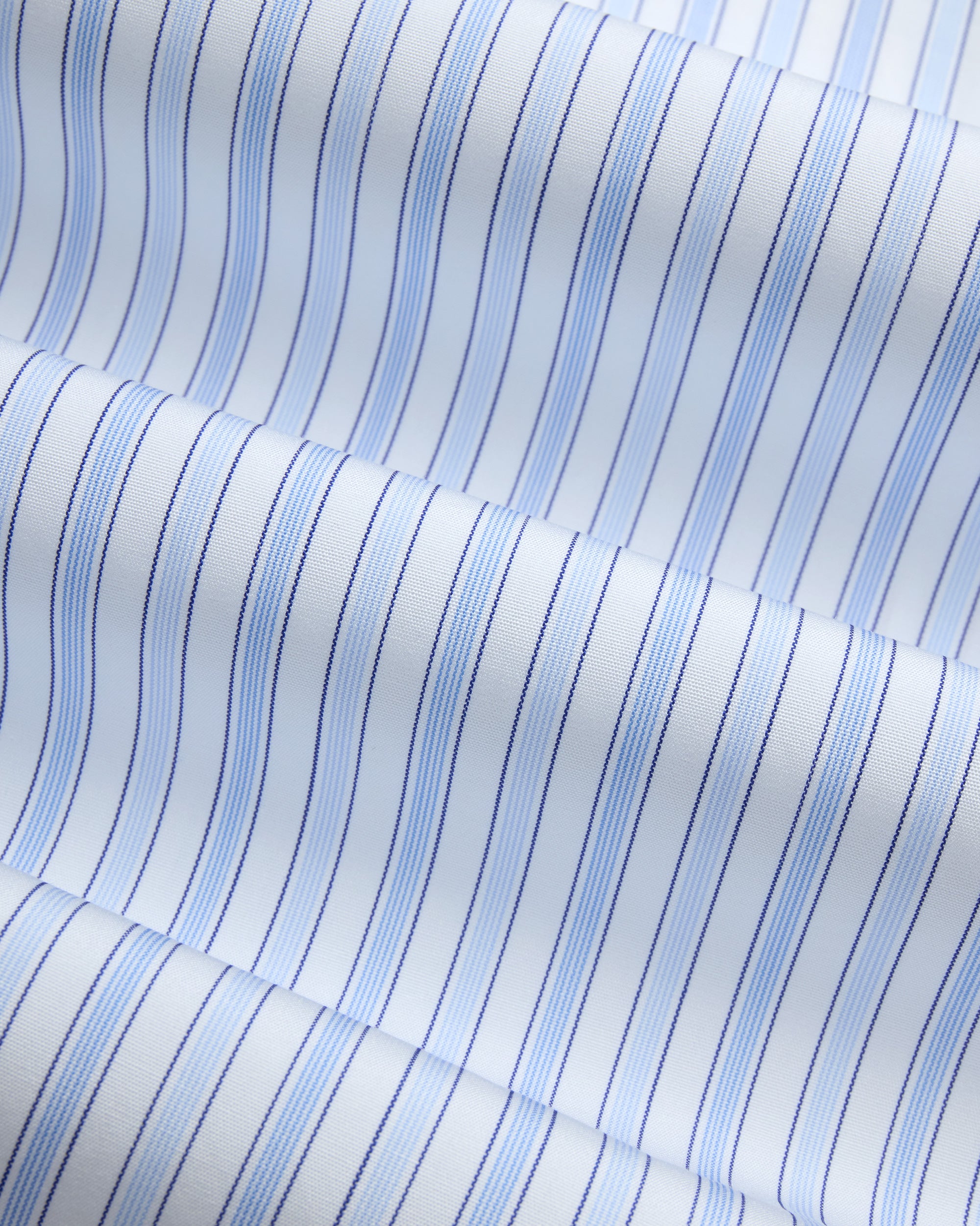 Made-in-USA Thomas Mason Blue Shadow Stripe Poplin Dress Shirt - Classic Fit