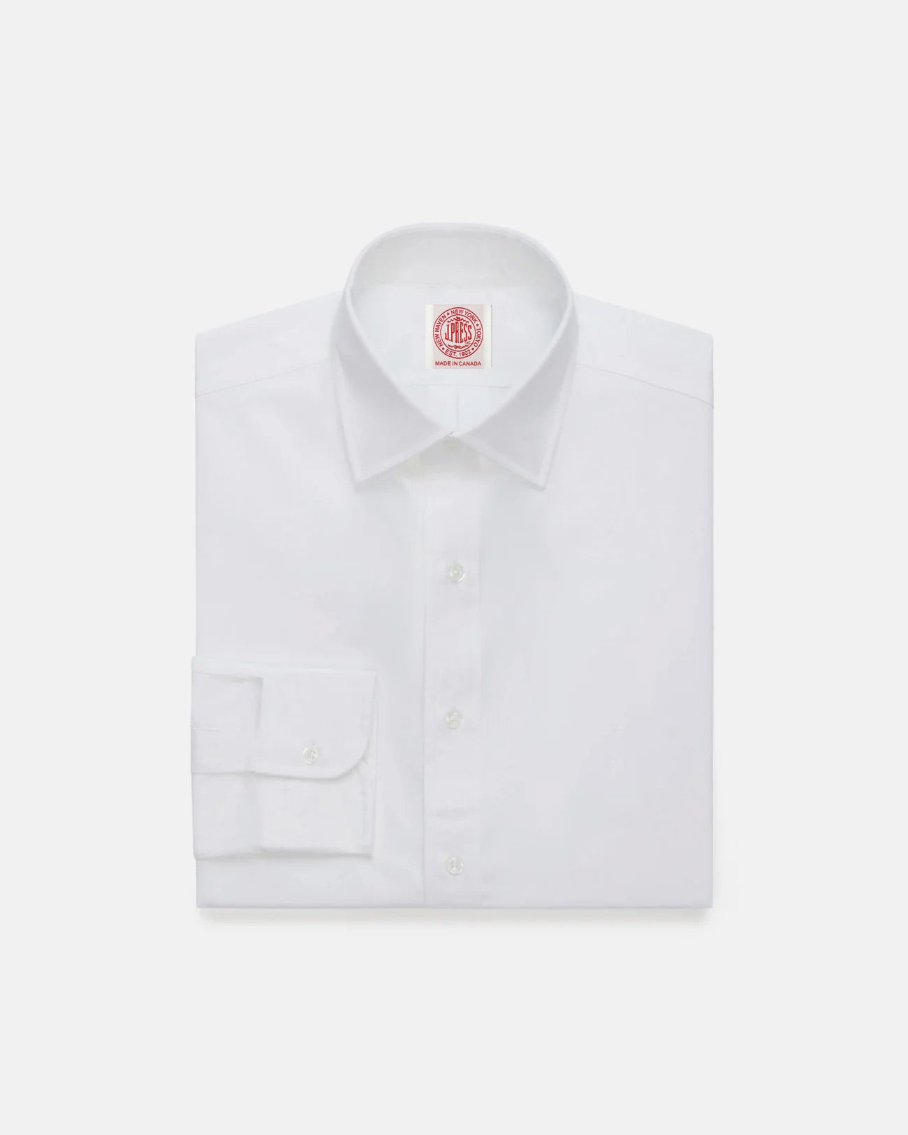 Spread Collar Dress Shirt - White Broadcloth | J. Press
