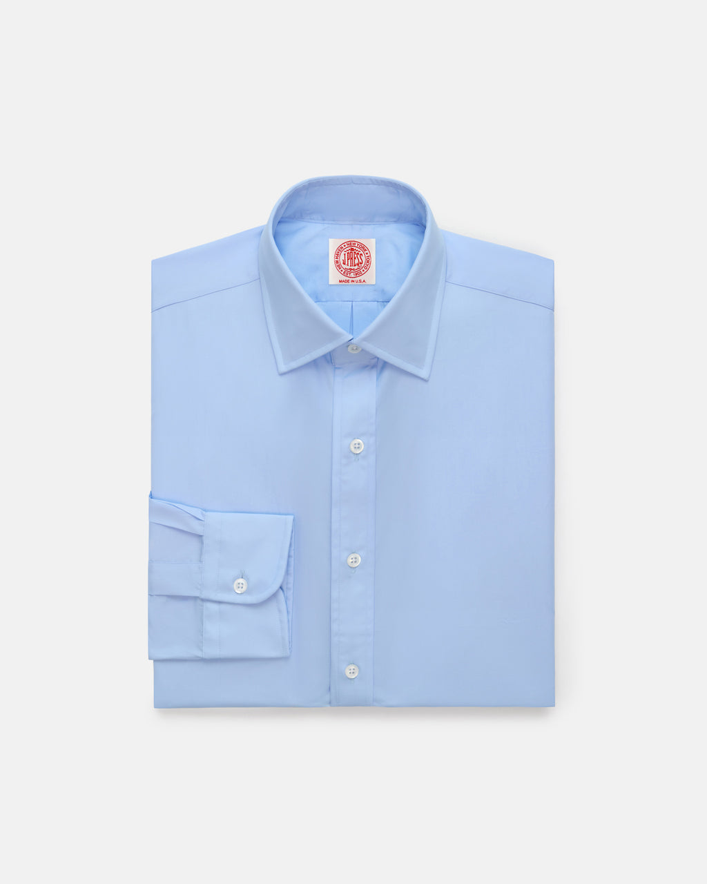 Made-in-USA Thomas Mason Blue Spread Collar Dress Shirt