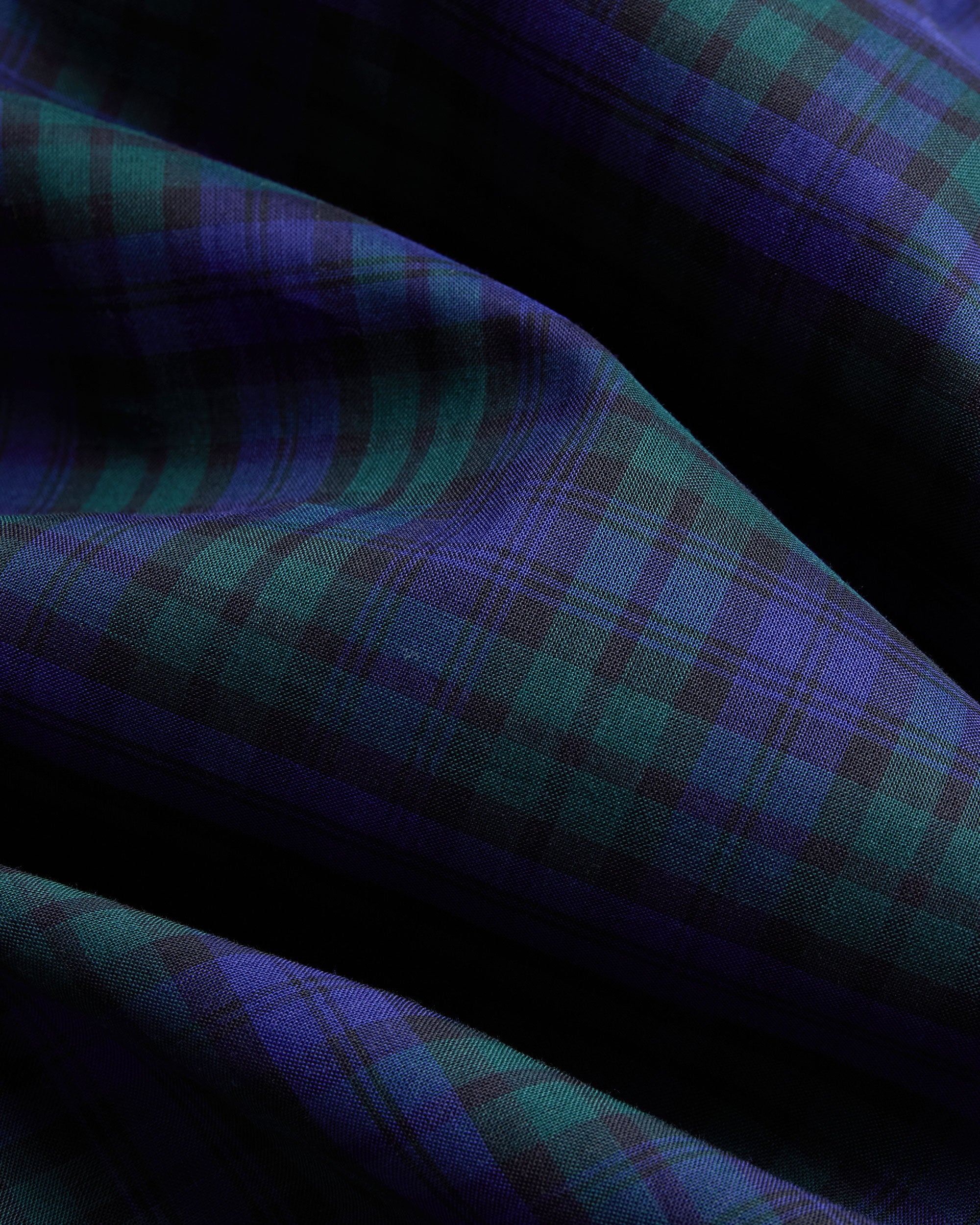 Made-in-USA Thomas Mason Blackwatch Tartan Broadcloth Sport Shirt - Classic Fit