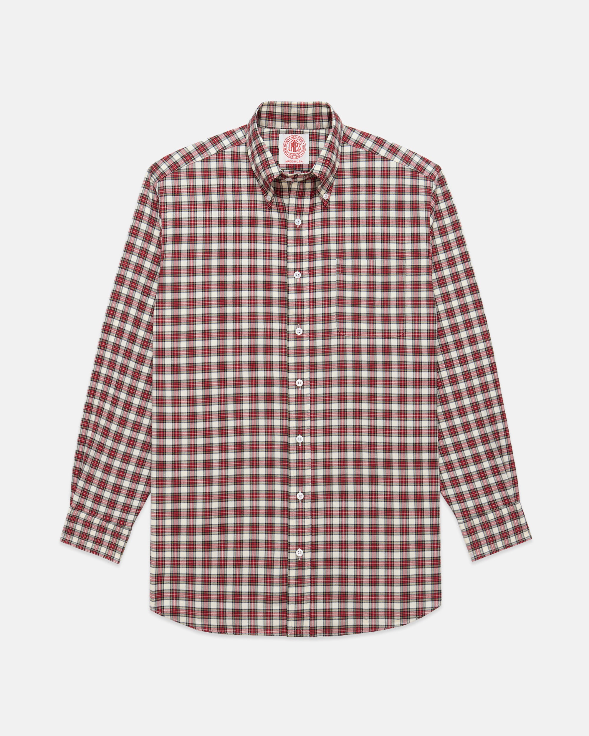 Made-in-USA Dress Stewart Tartan Flannel Sport Shirt - Classic Fit