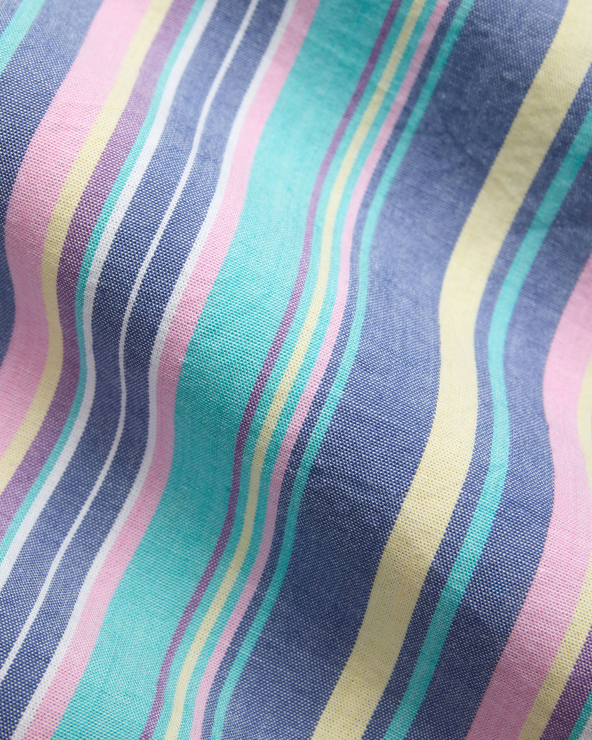 Blue & Purple Stripe Short Sleeve Sport Shirt - Classic Fit