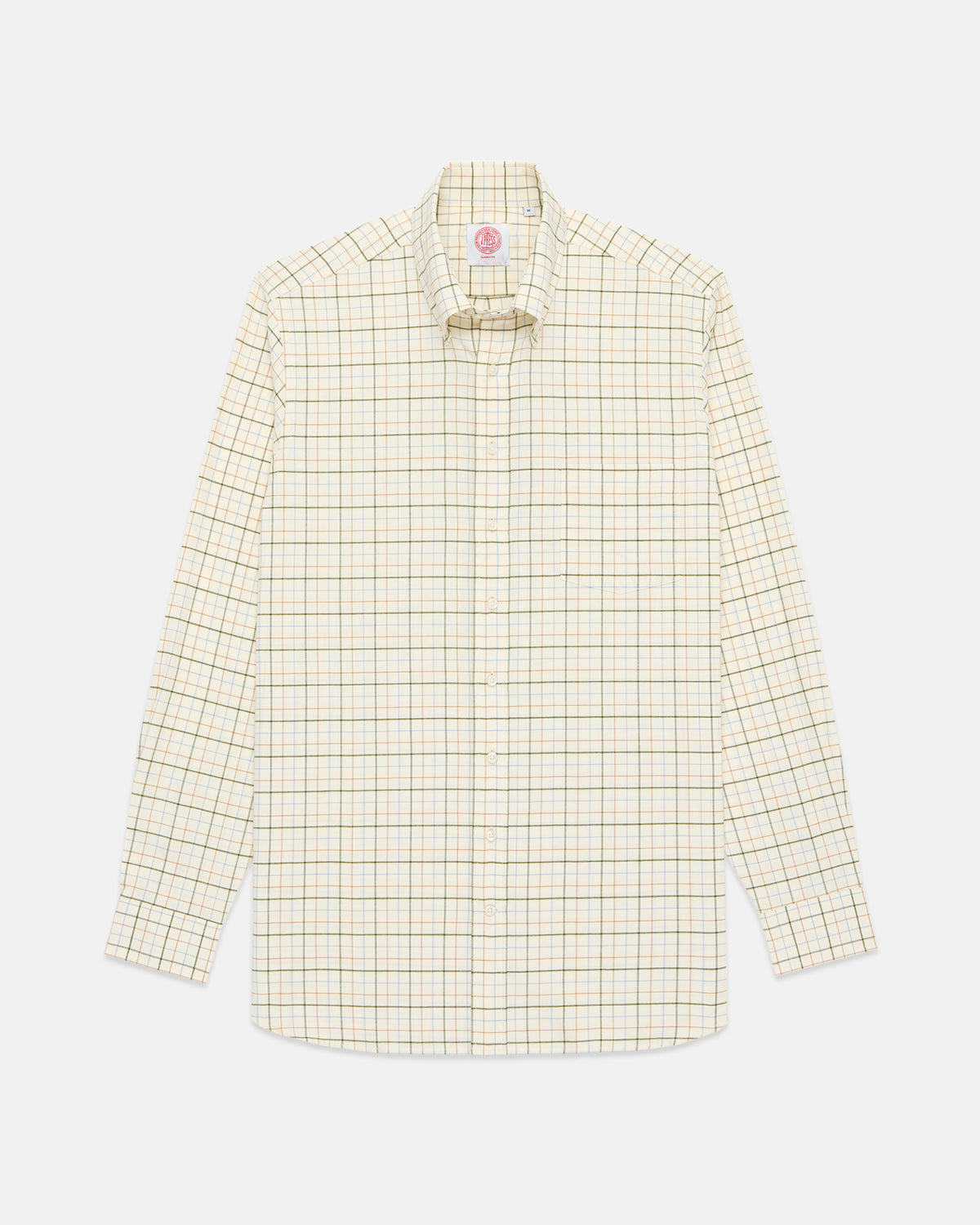 Green, Light Blue & Light Brown Tattersall Cotton Flannel Sport Shirt - Classic Fit