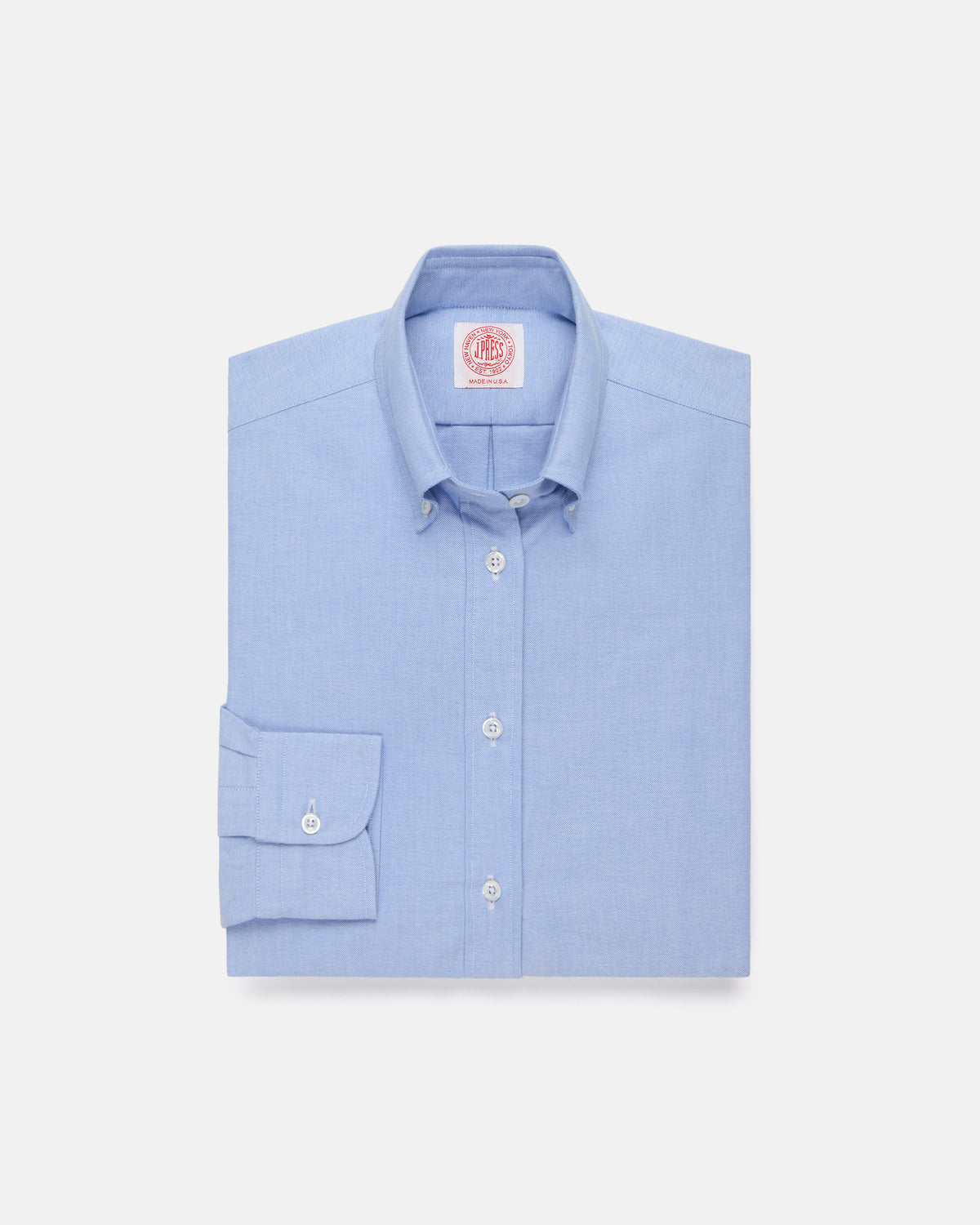 Made-in-USA Women's Blue Oxford Cloth Button Down Sport Shirt