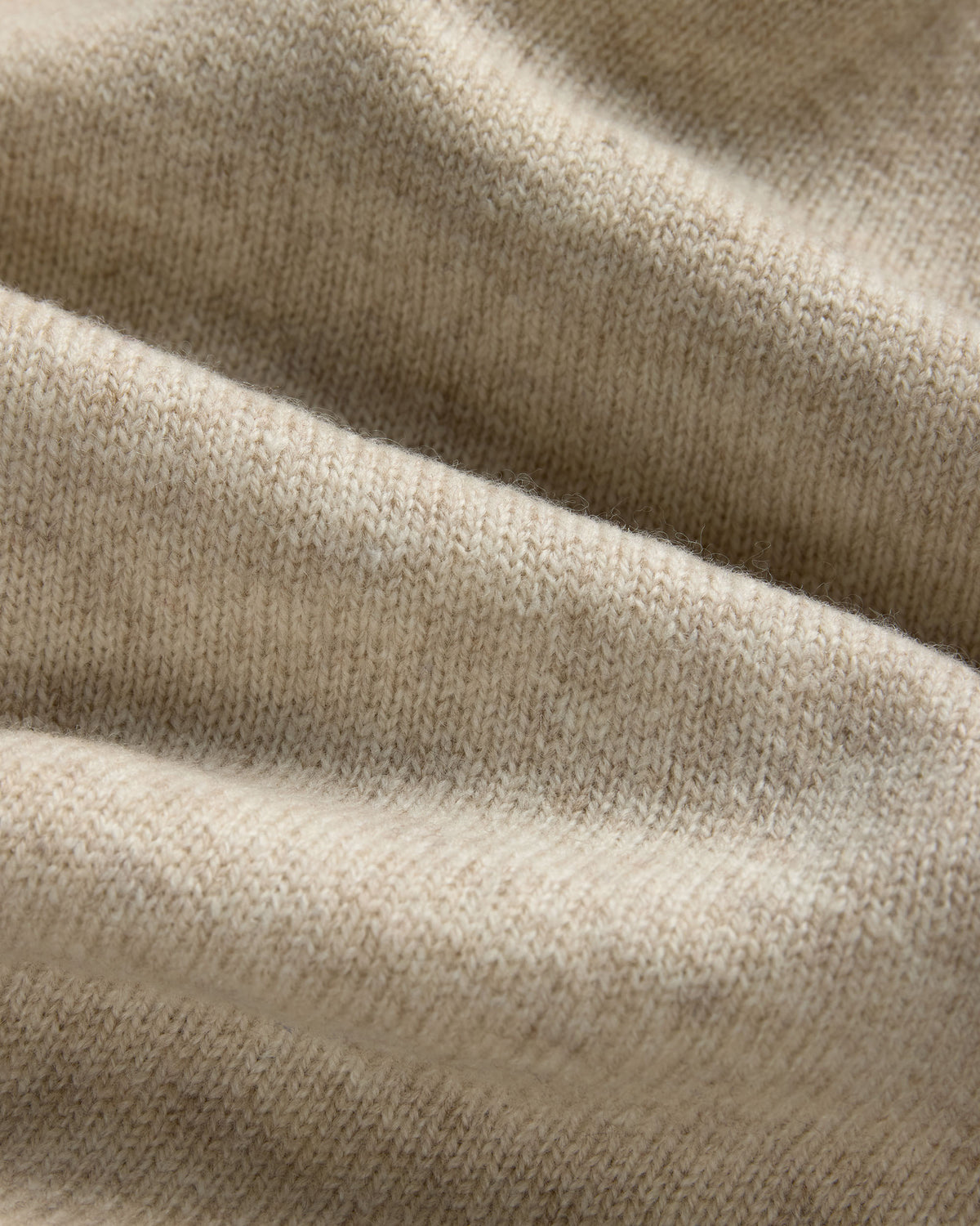 Tan Lambswool Quarter Zip-up Sweater