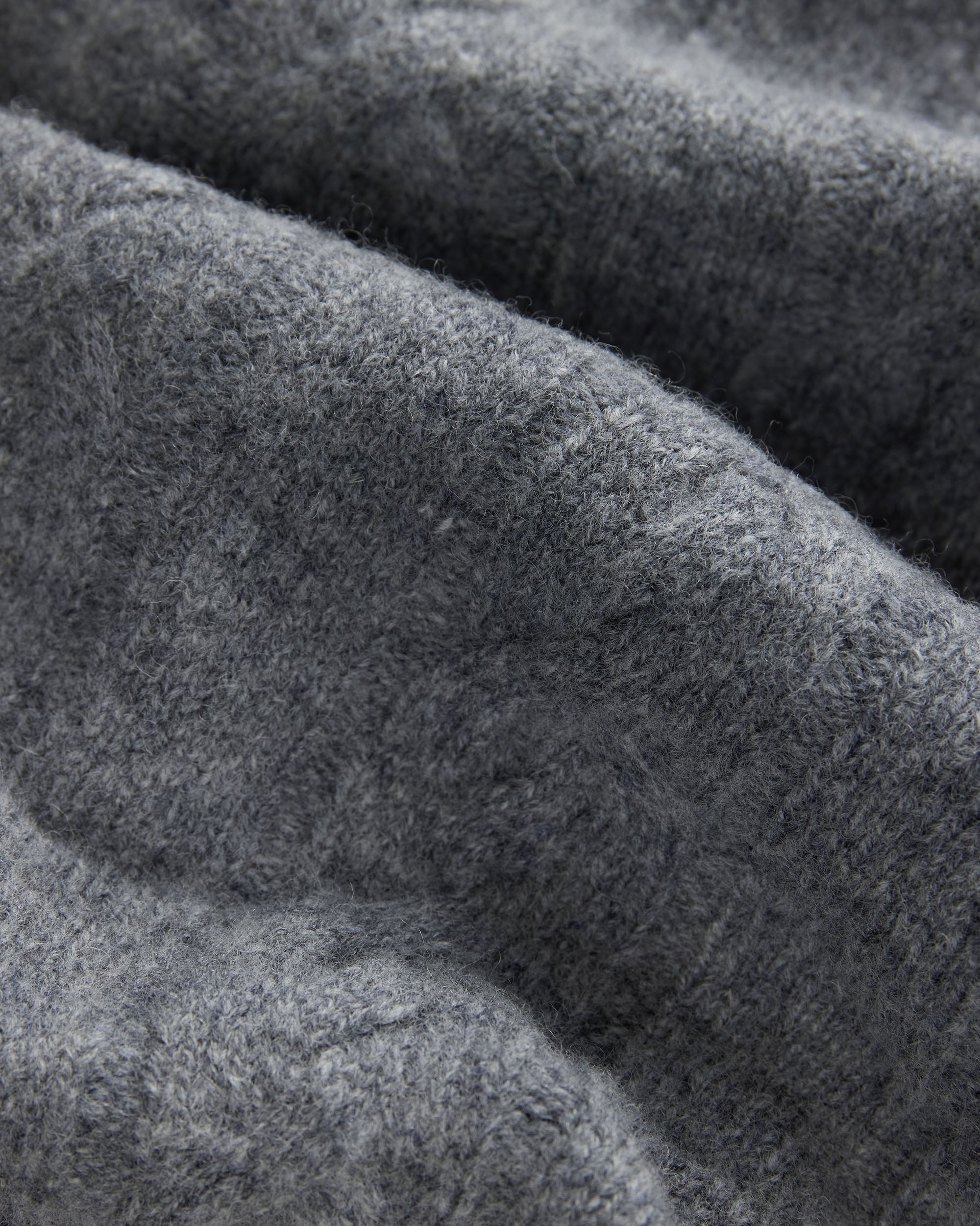 Grey Lambswool Cable Crewneck Sweater