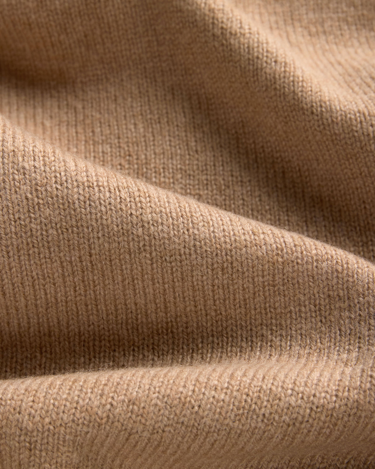 Camel Lambswool V-neck Sweater