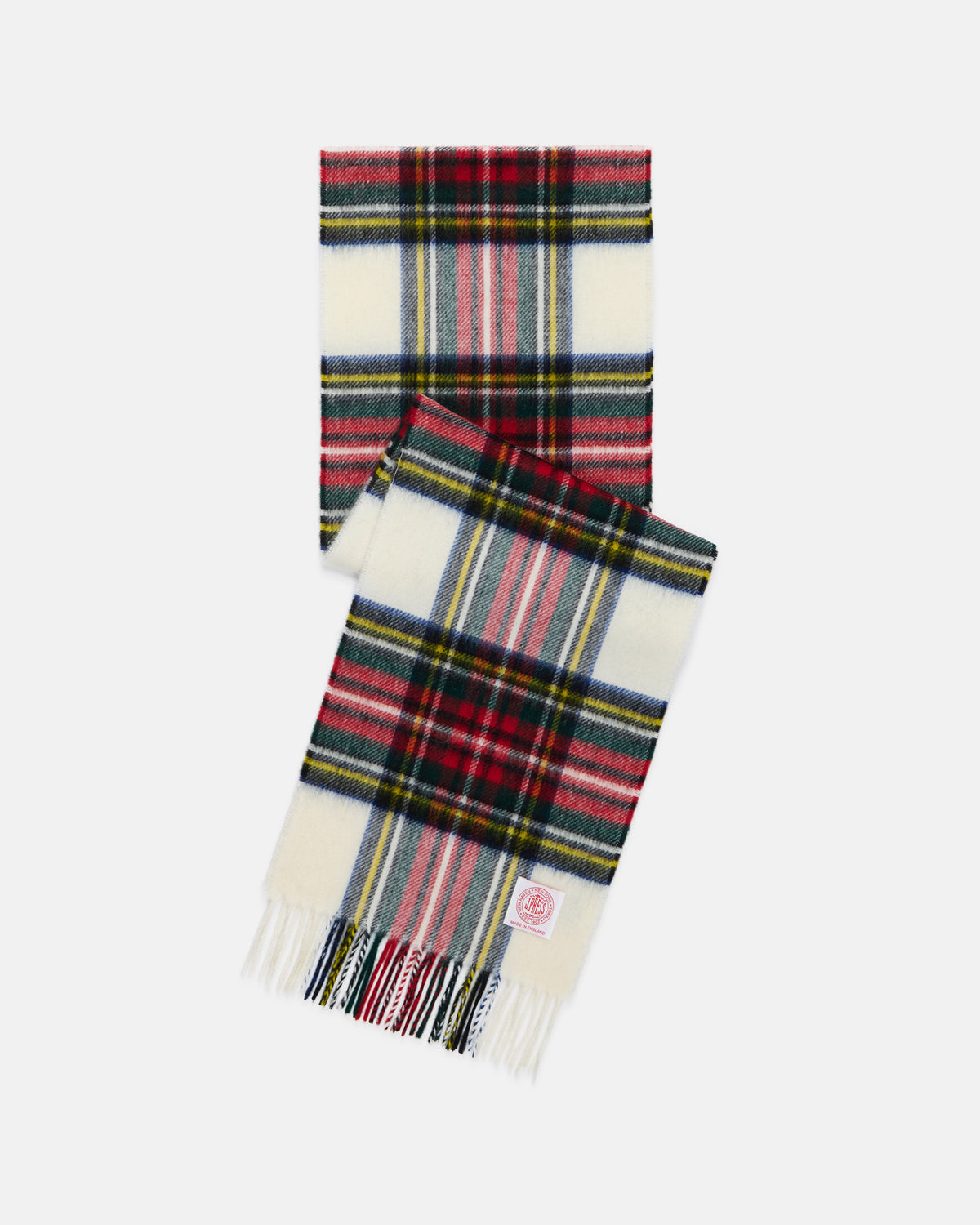 Made-in-England Dress Stewart Tartan Merino Wool Scarf