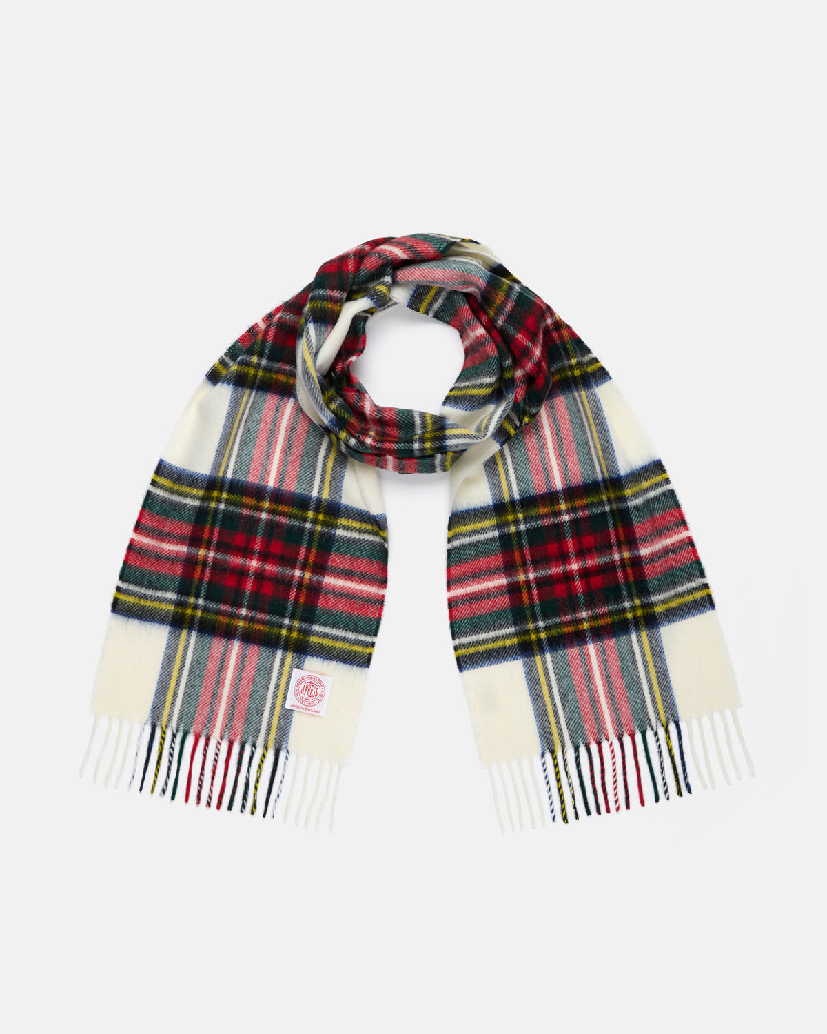 Made-in-England Dress Stewart Tartan Merino Wool Scarf