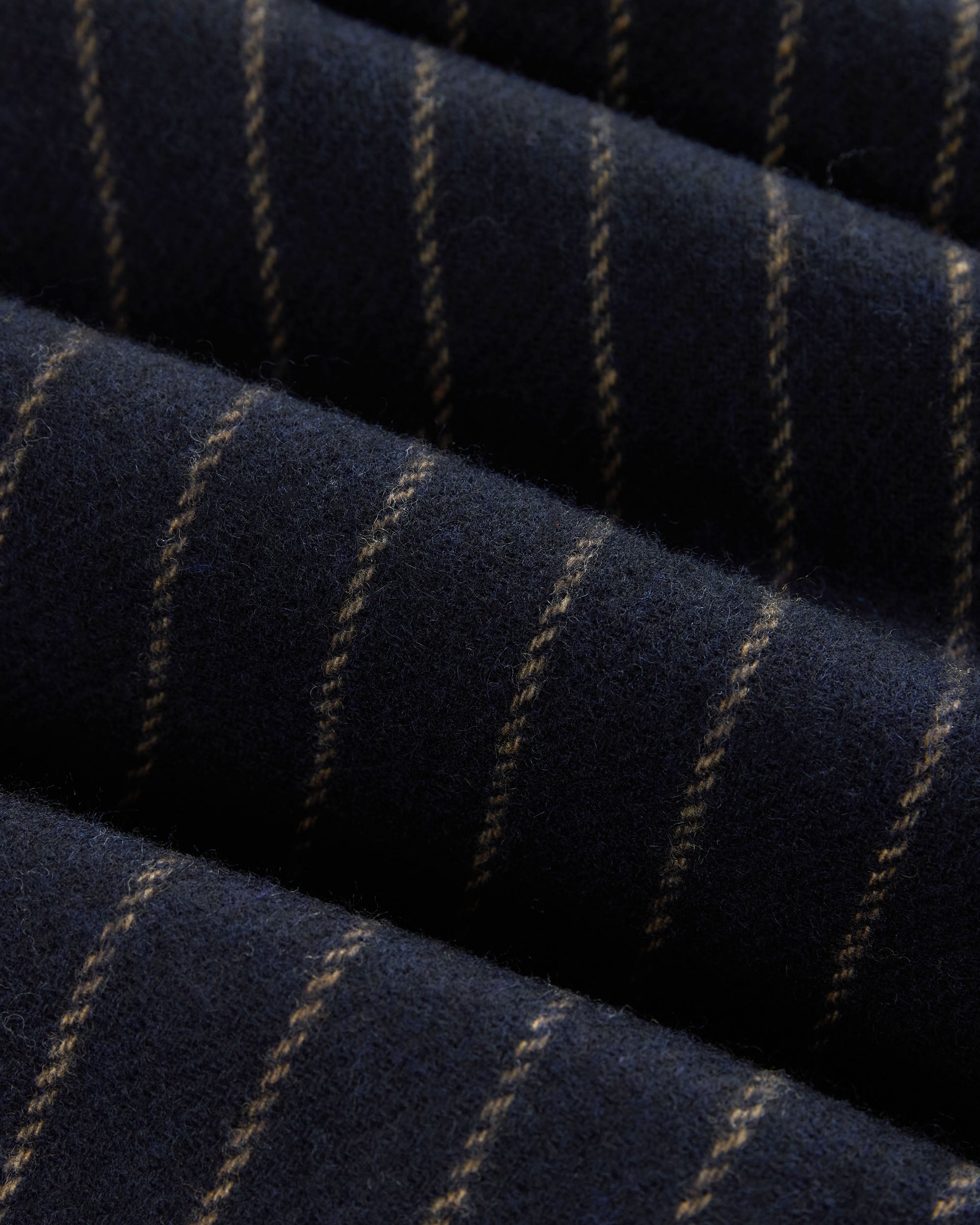 Made-in-England Navy Chalk Stripe Merino Wool Scarf