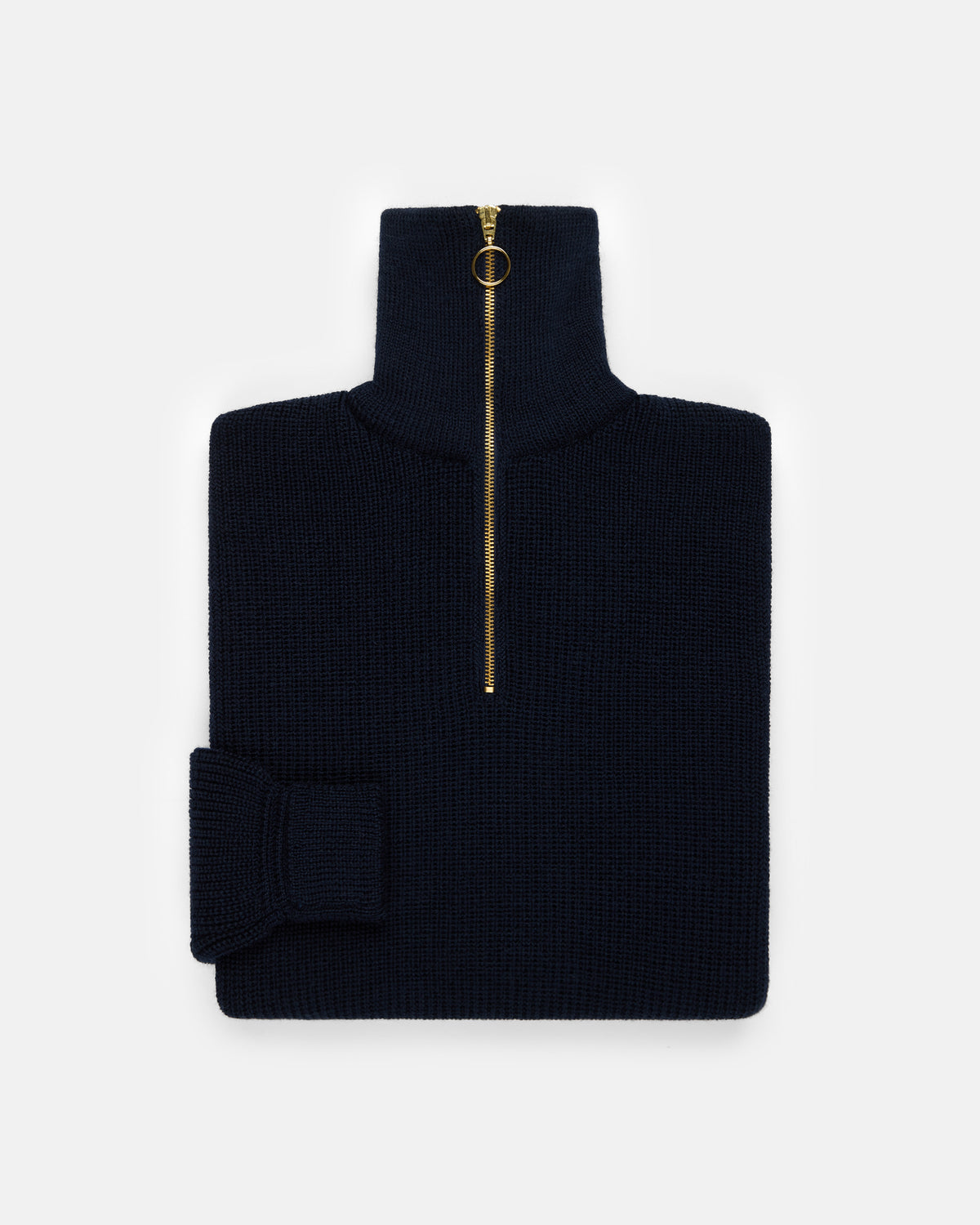 Made-in-Germany Navy Merino Wool Skipper Sweater