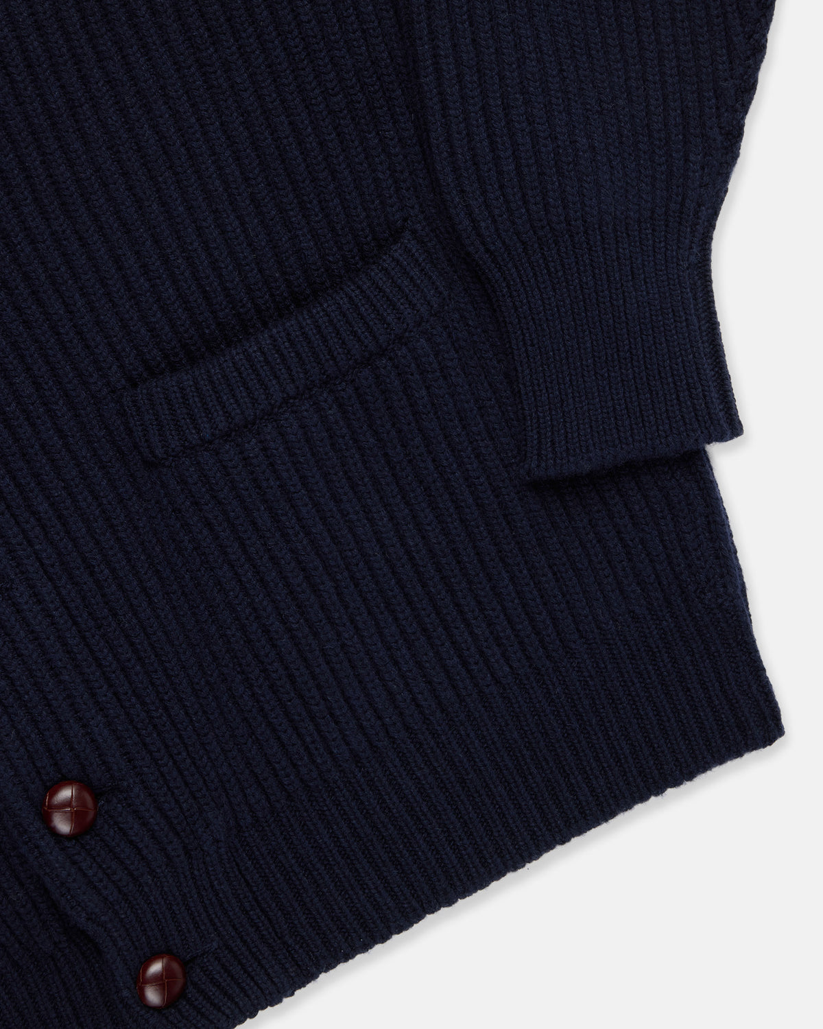 Made-in-Scotland Navy Cashmere Shawl Collar Cardigan