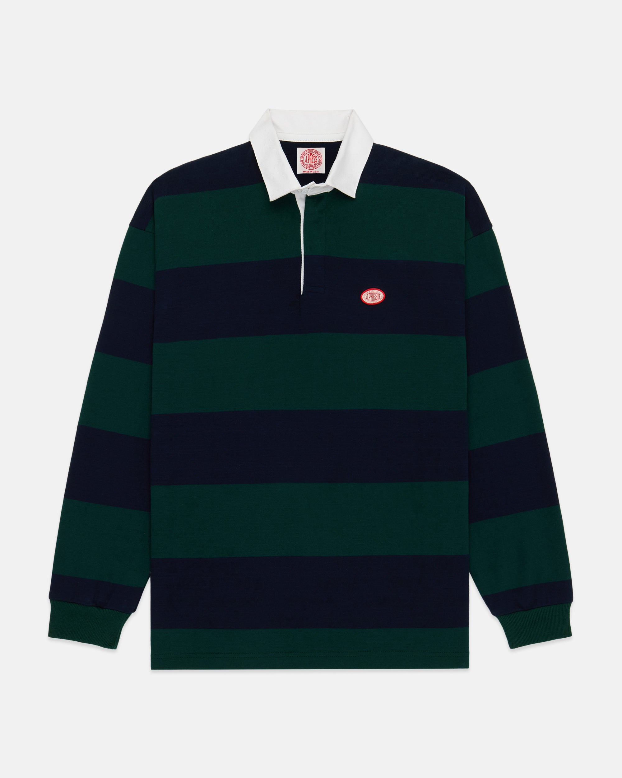 Made-in-USA Green Guard Stripe J. Press Seal Cotton Rugby