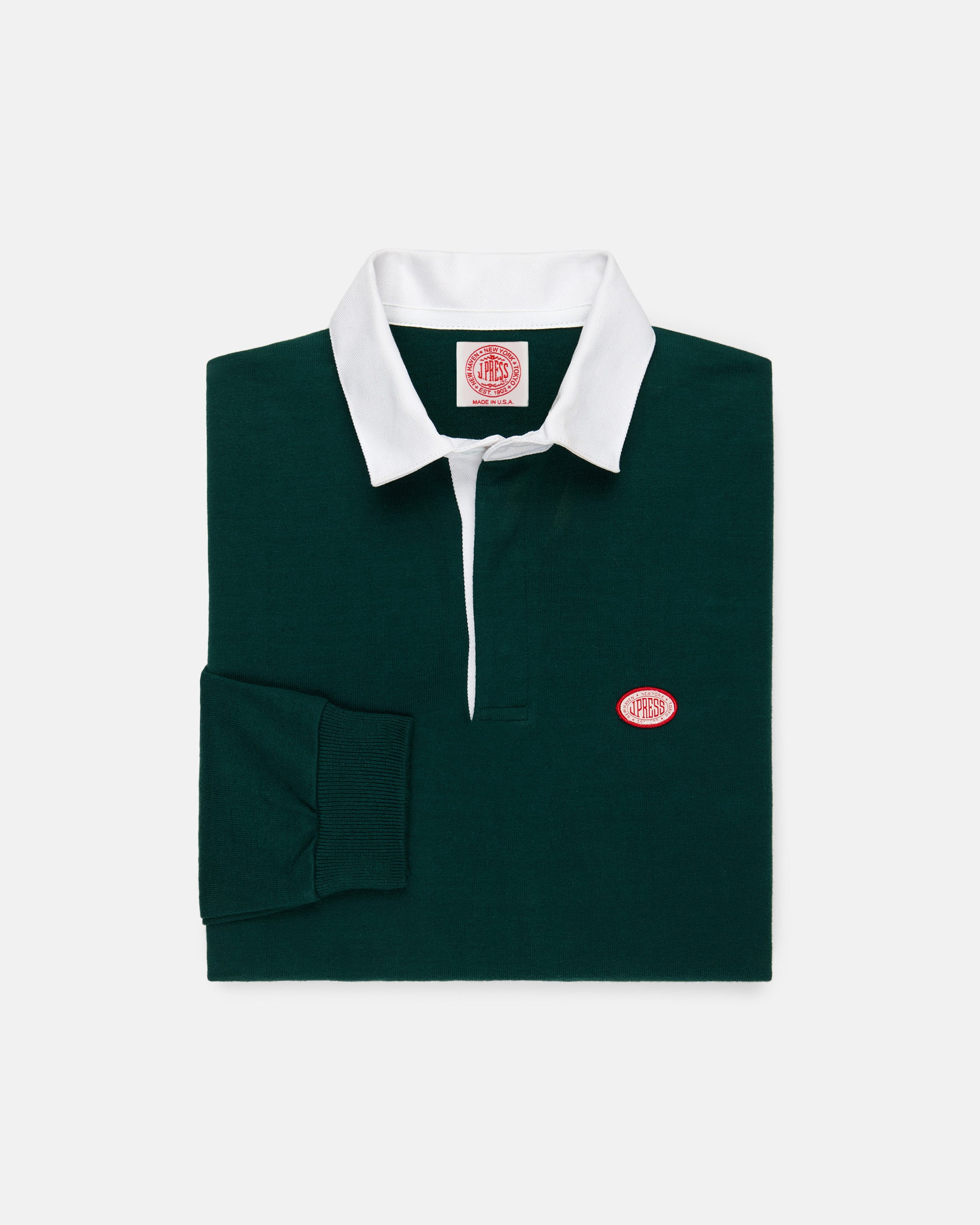 Made-in-USA Hunter Green J. Press Seal Rugby Shirt