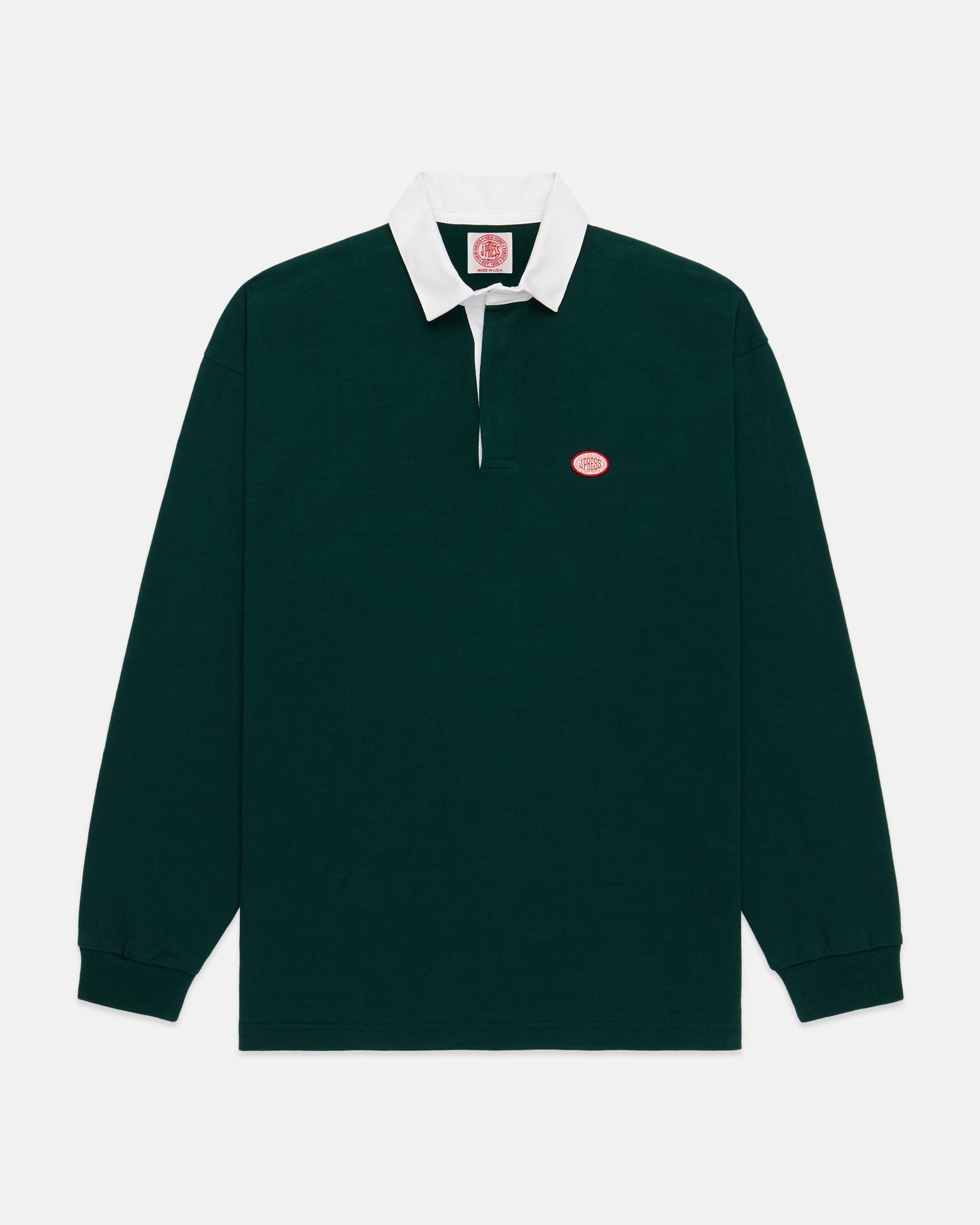 Made-in-USA Hunter Green J. Press Seal Rugby Shirt