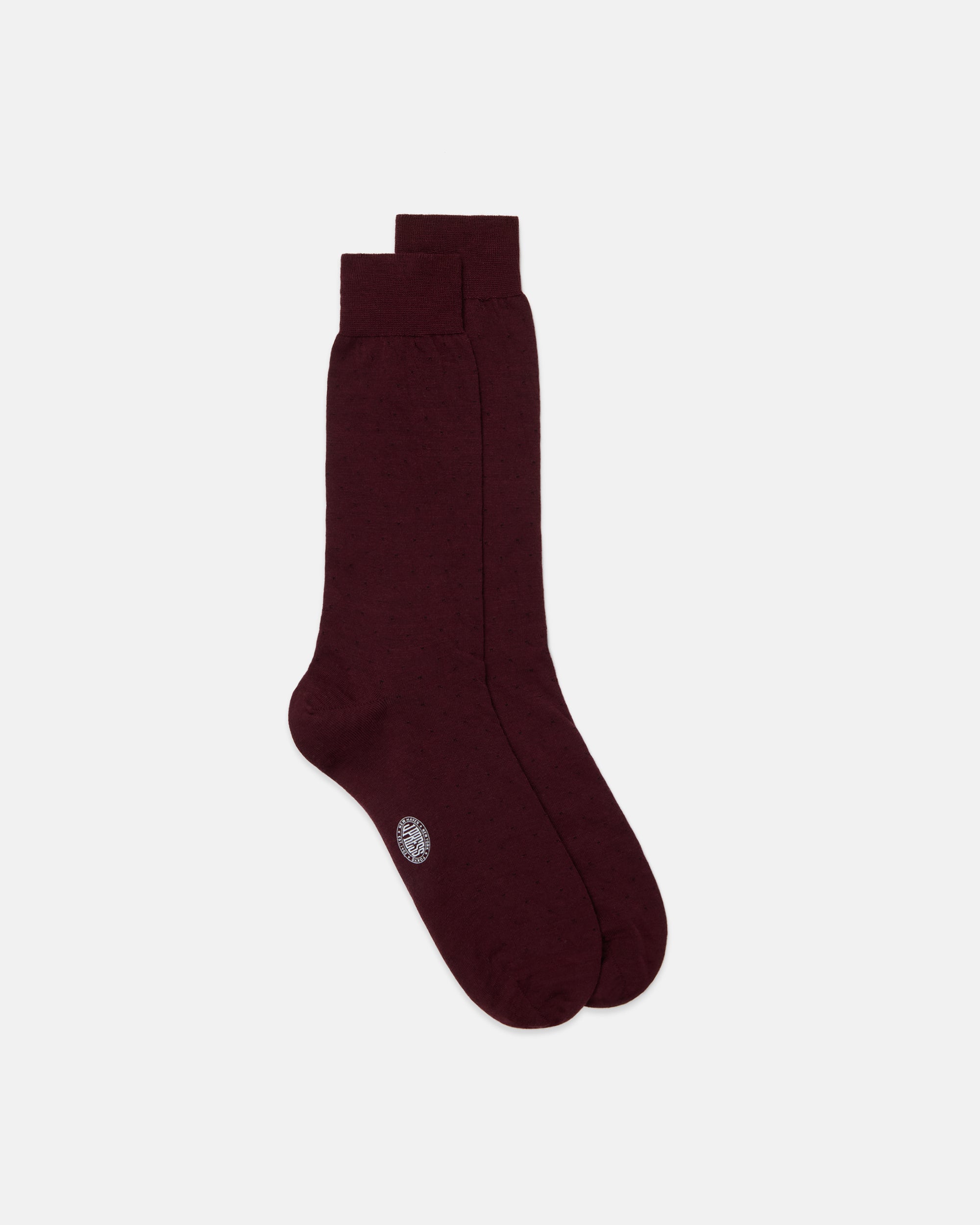 Made-in-Italy Red Mini Dot Wool Mid-Calf Socks