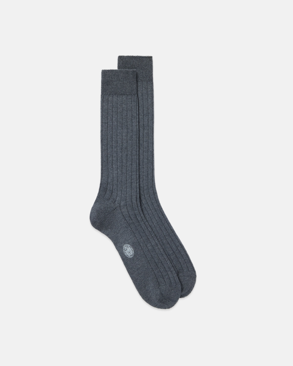 Made-in-Italy Medium Grey Wool Mid-Calf Socks