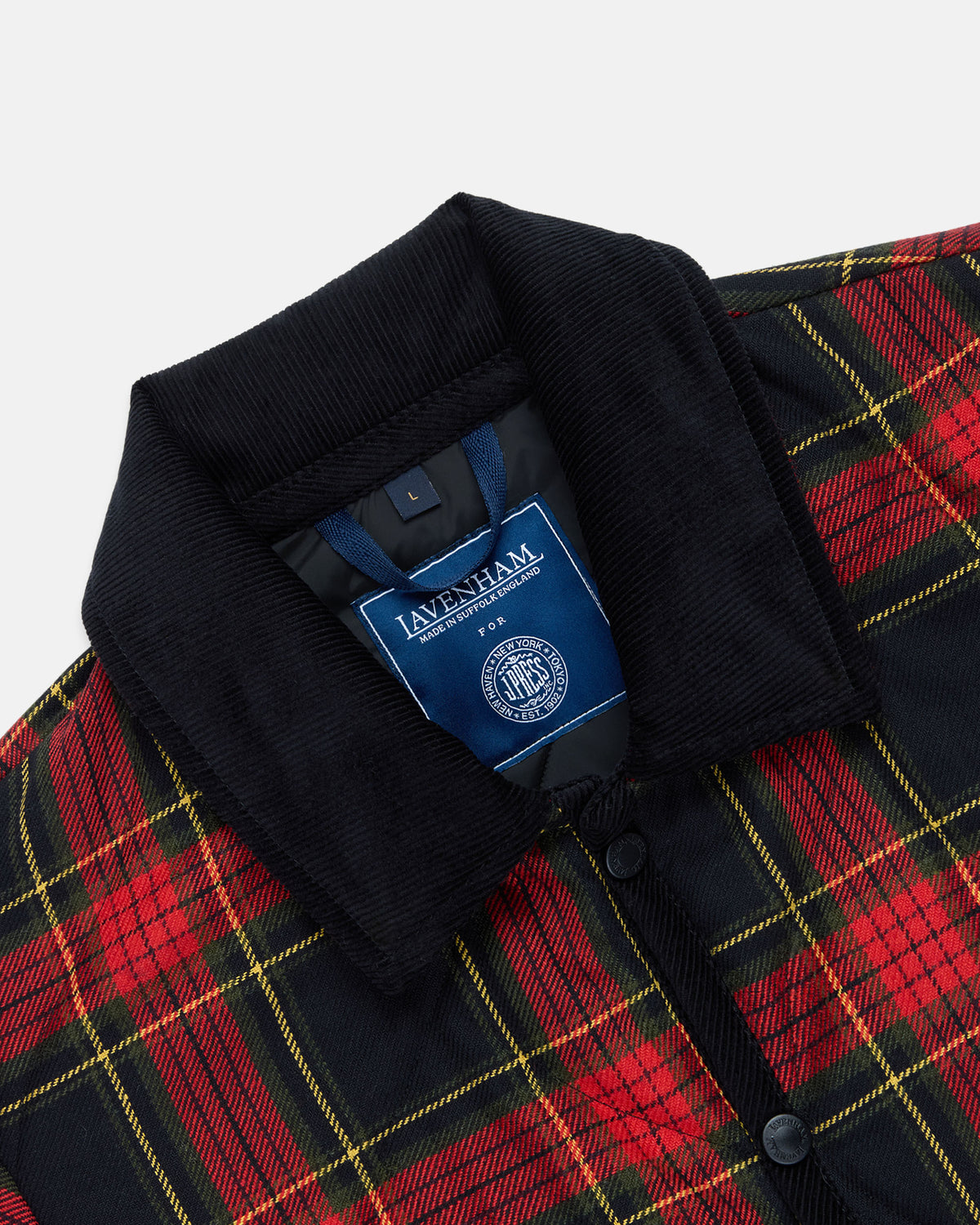 Made-in-England Women’s Lavenham Black Stewart Tartan Raydon Quilted Jacket