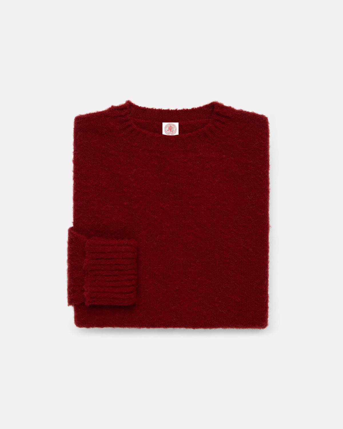 Made-in-Scotland Scarlet Red Shaggy Dog Sweater - Classic Fit