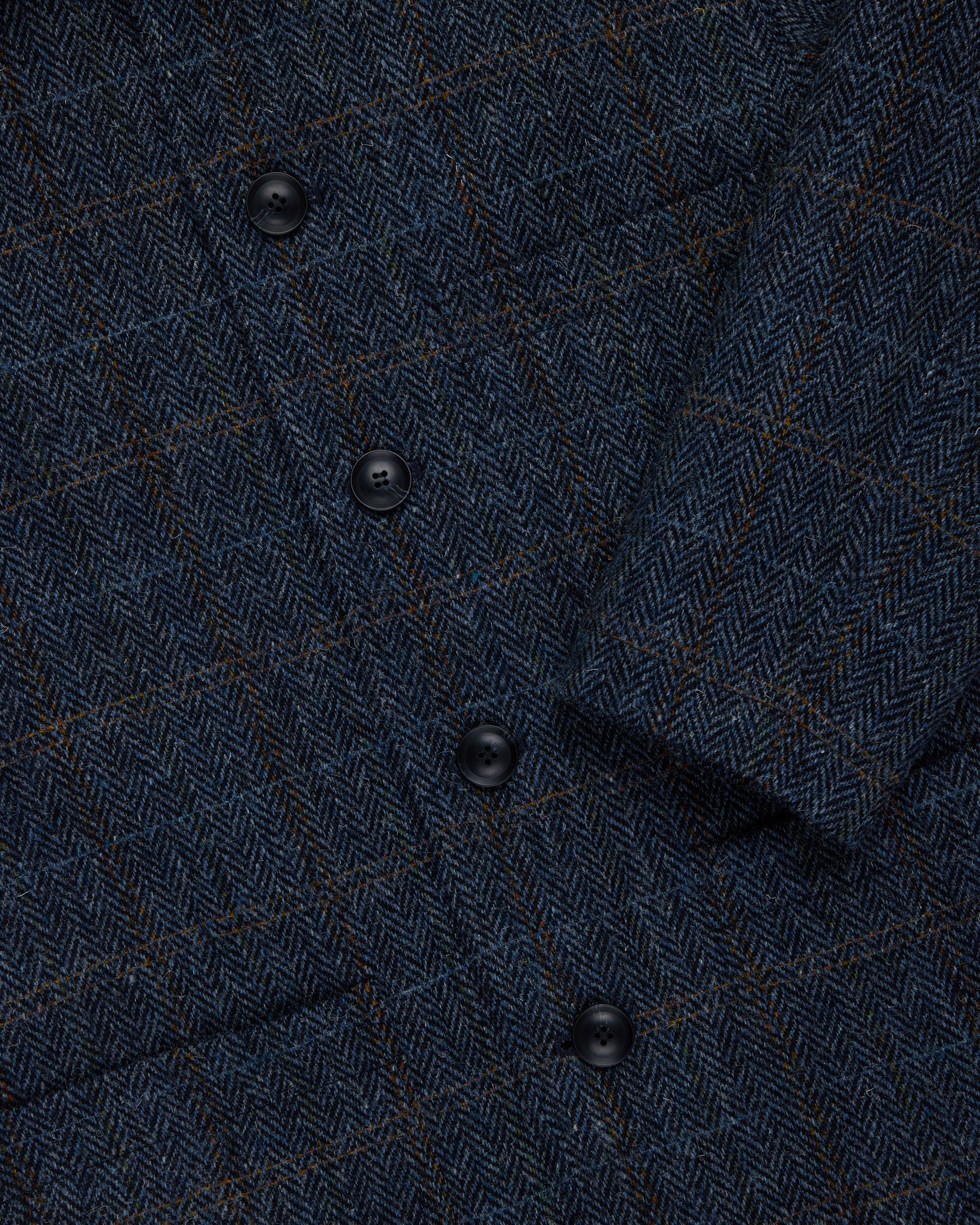 Made-in-England Blue Herringbone Harris Tweed Chore Jacket