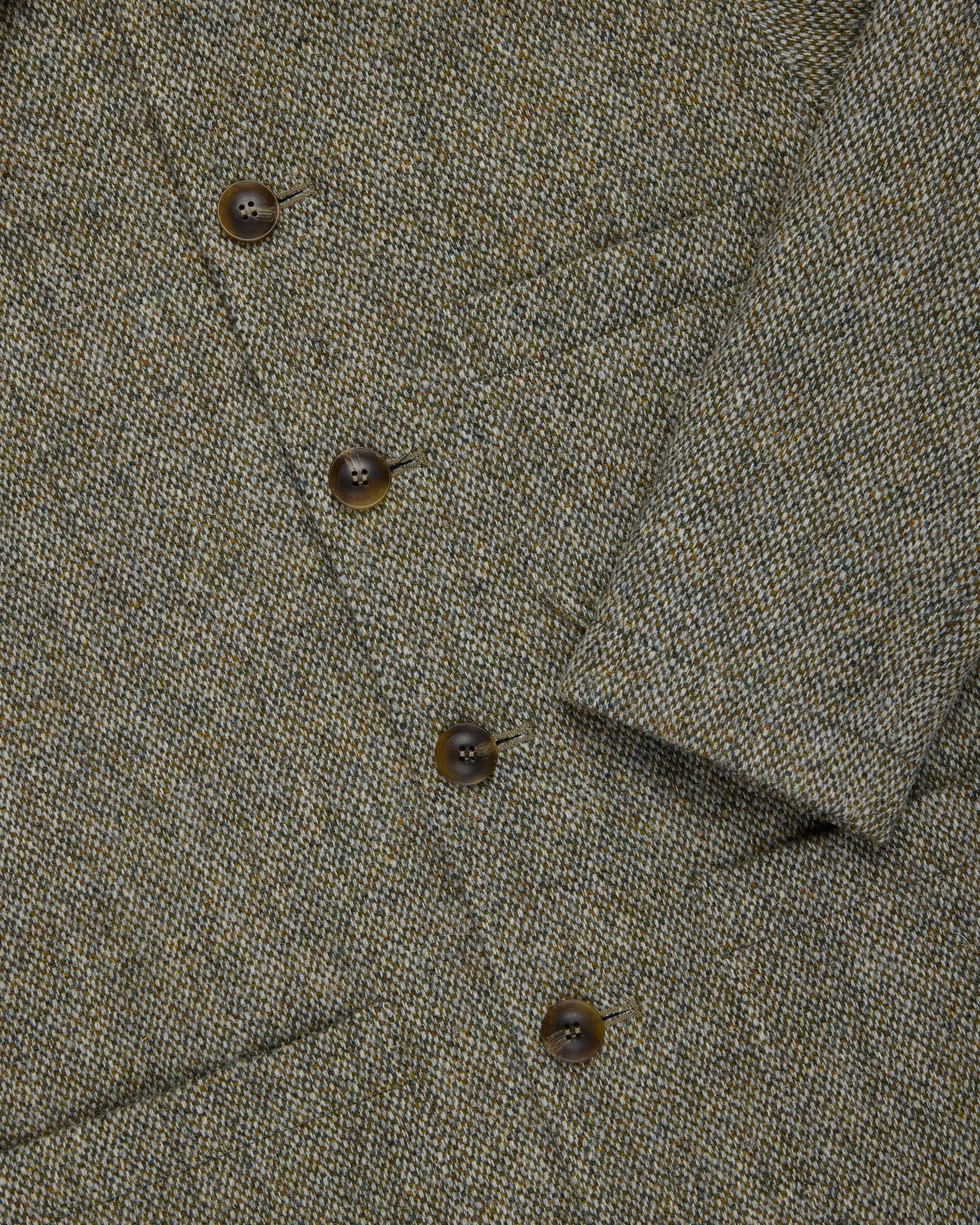 Made-in-England Light Olive Barleycorn Harris Tweed Chore Jacket