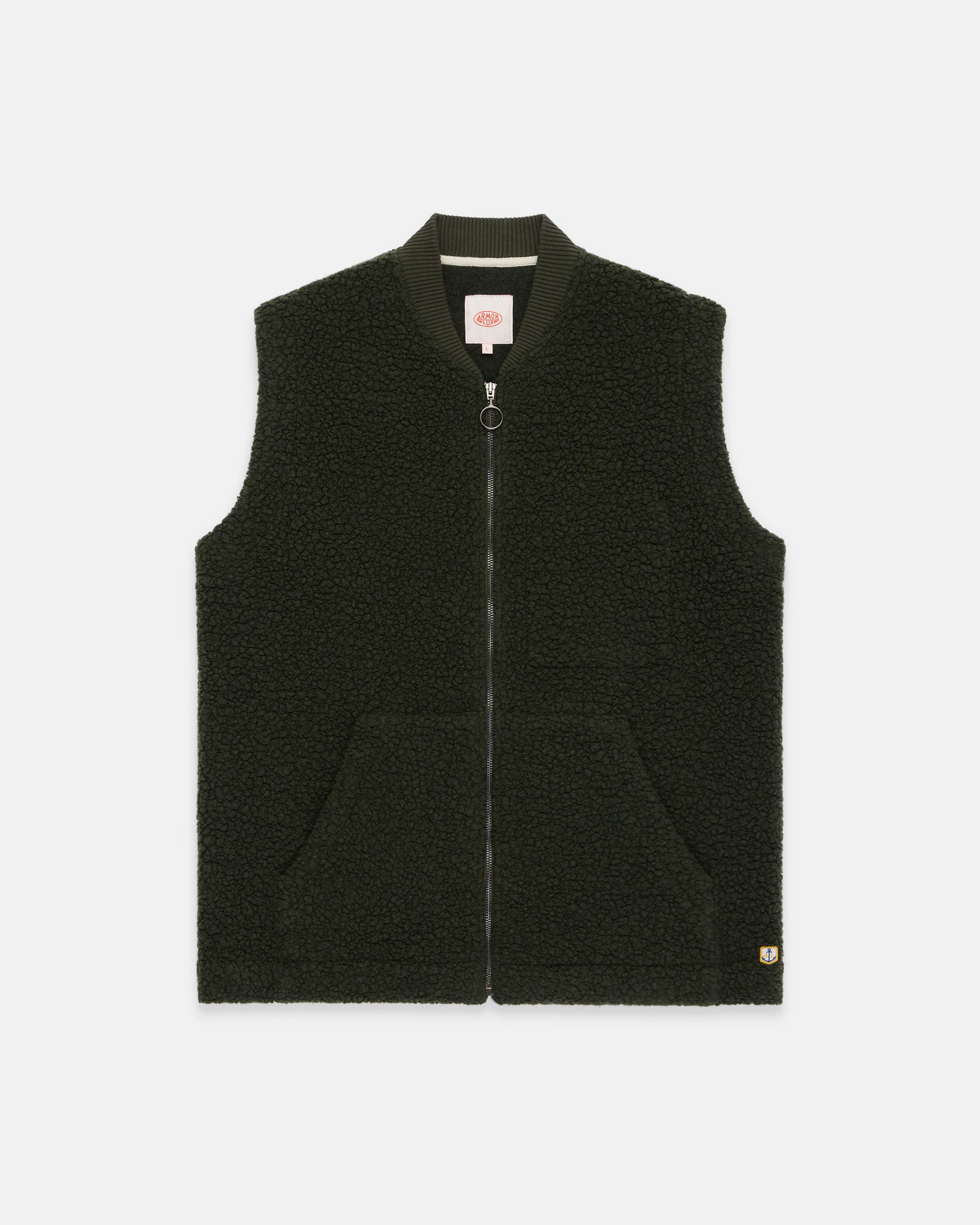 Armor-Lux Olive Sherpa Fleece Vest