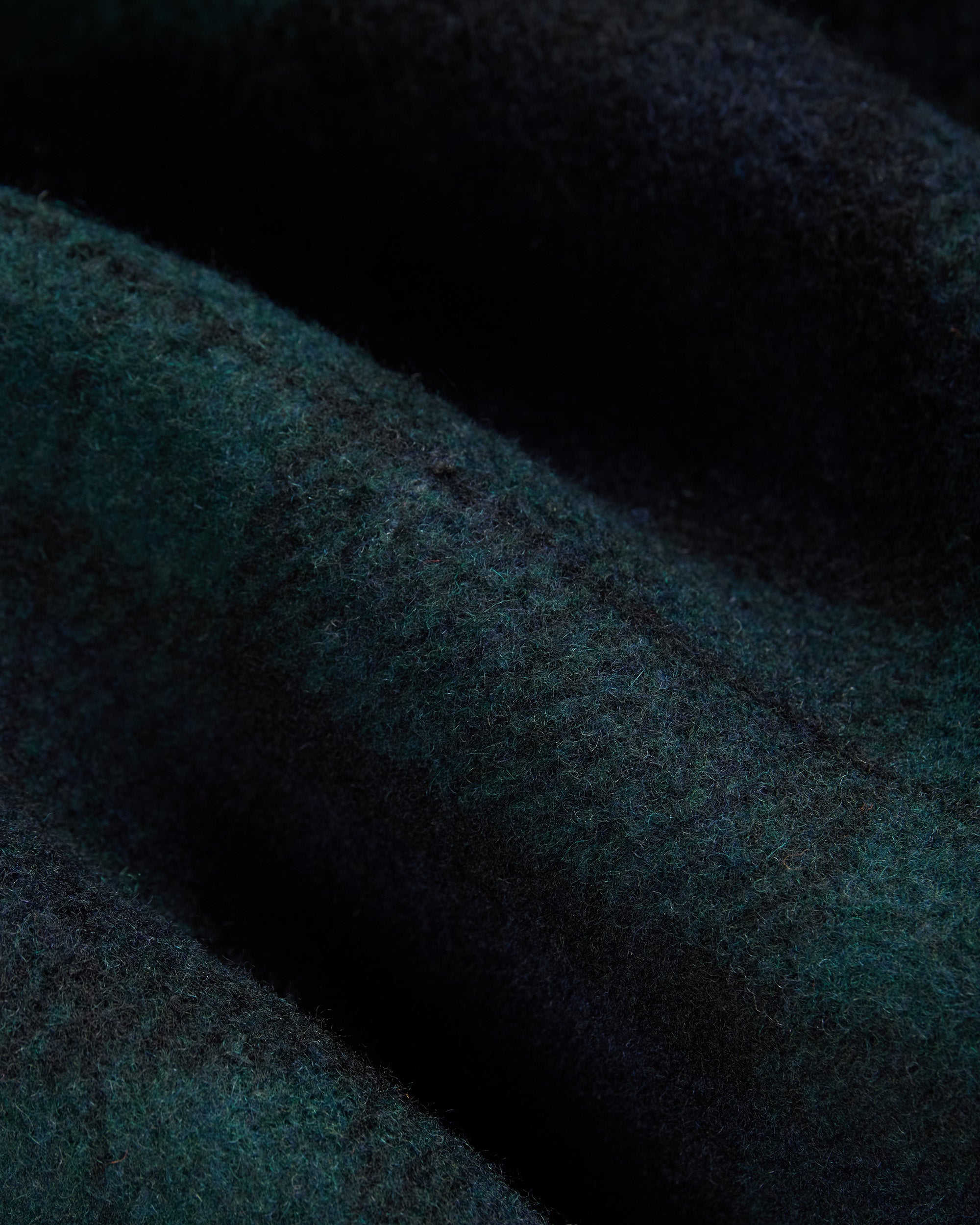 Made-in-England Blackwatch Tartan Melton Wool Peacoat
