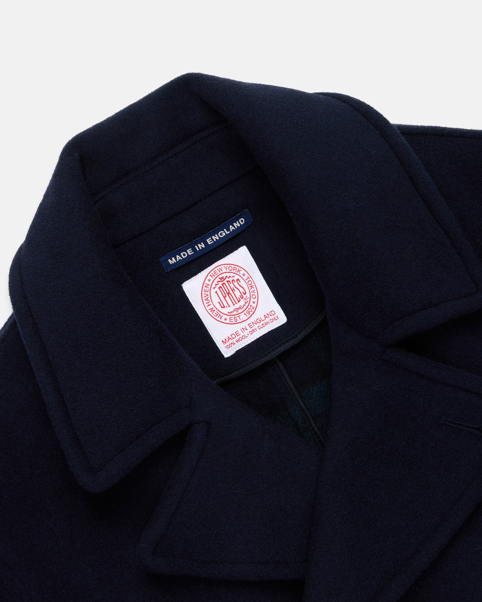 Made-in-England Navy Melton Wool Peacoat
