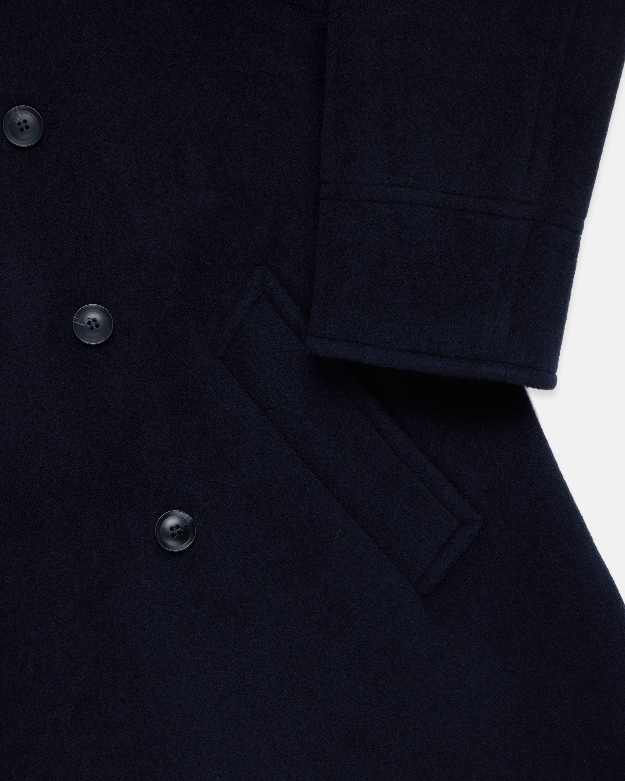 Made-in-England Navy Melton Wool Peacoat