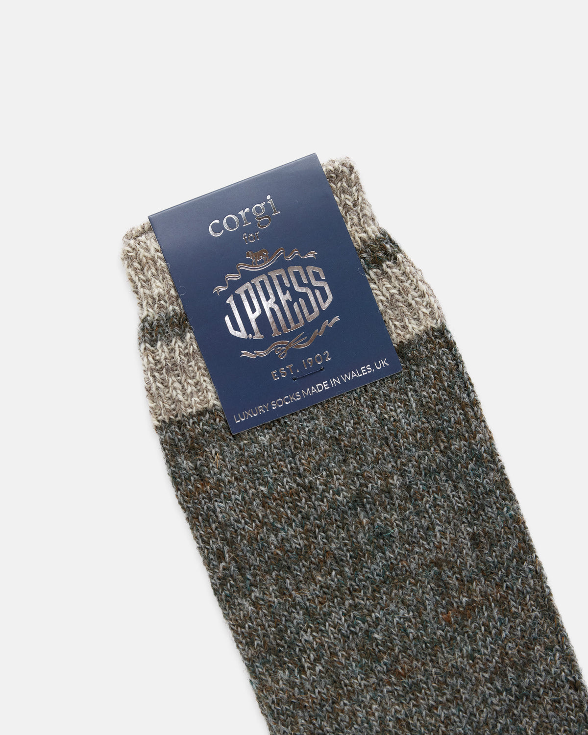 Made-in-UK Charcoal & Yellow British Wool Socks