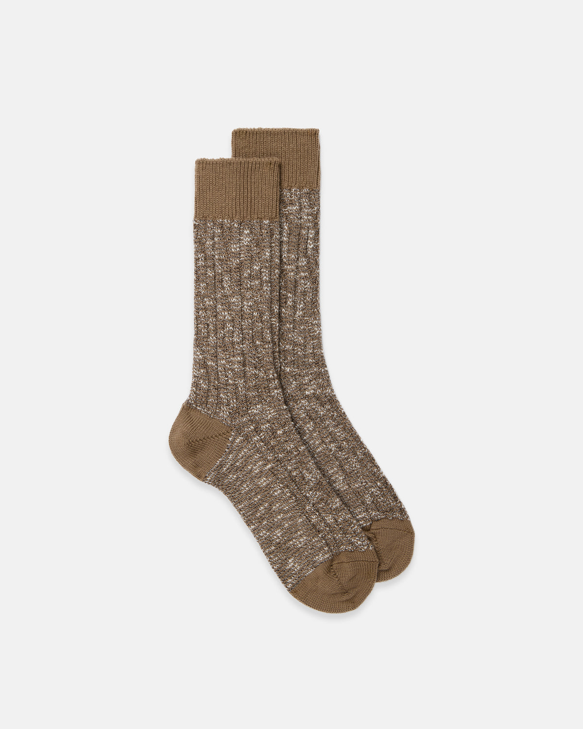Dark Camel Wool Cotton Textured Socks