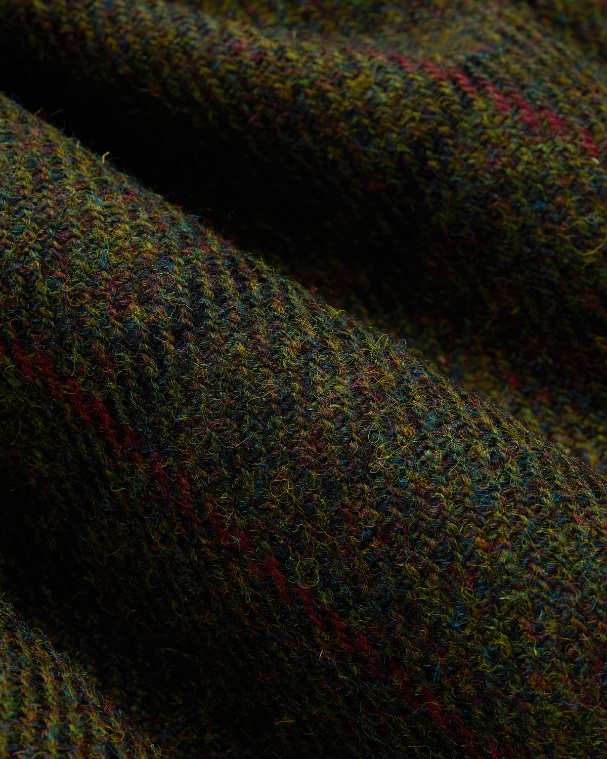 Made-in-England Olive Windowpane Harris Tweed Chore Jacket