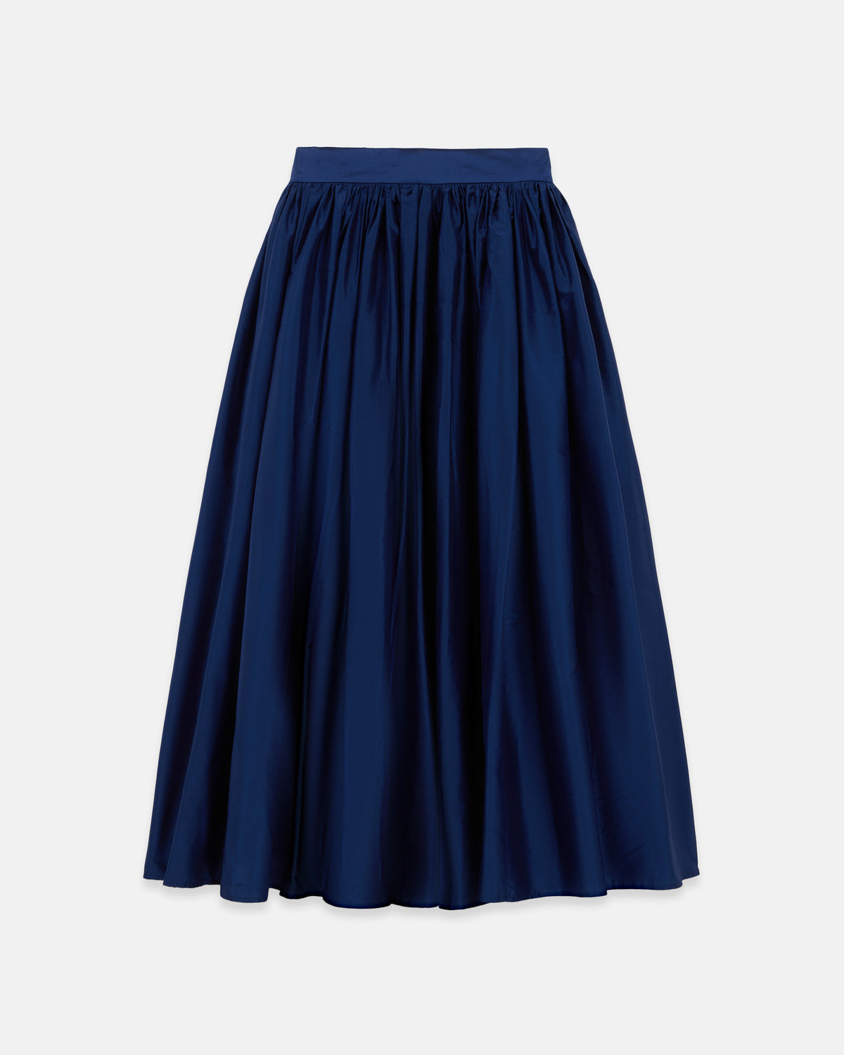 Made-in-USA Women's Navy Silk Taffeta Ball Skirt