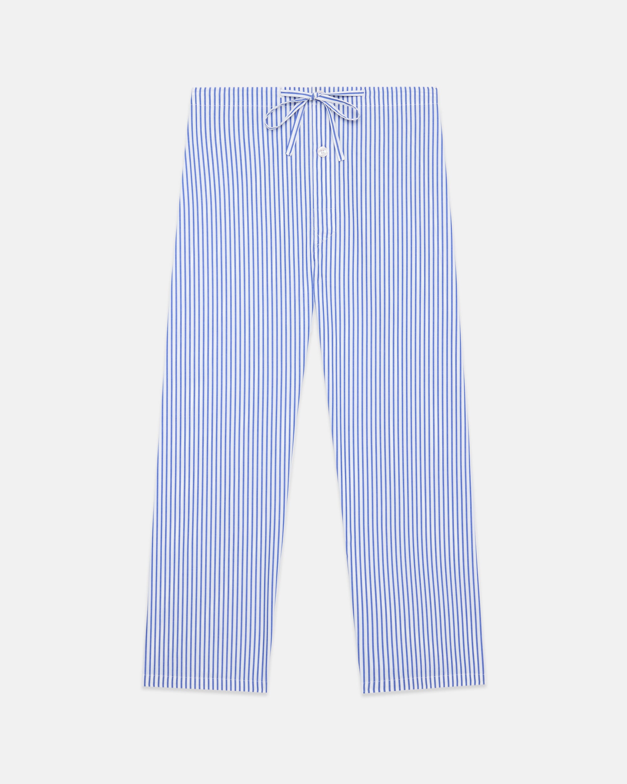 Made-in-Canada Blue Butcher Stripe Cotton Broadcloth Pajamas