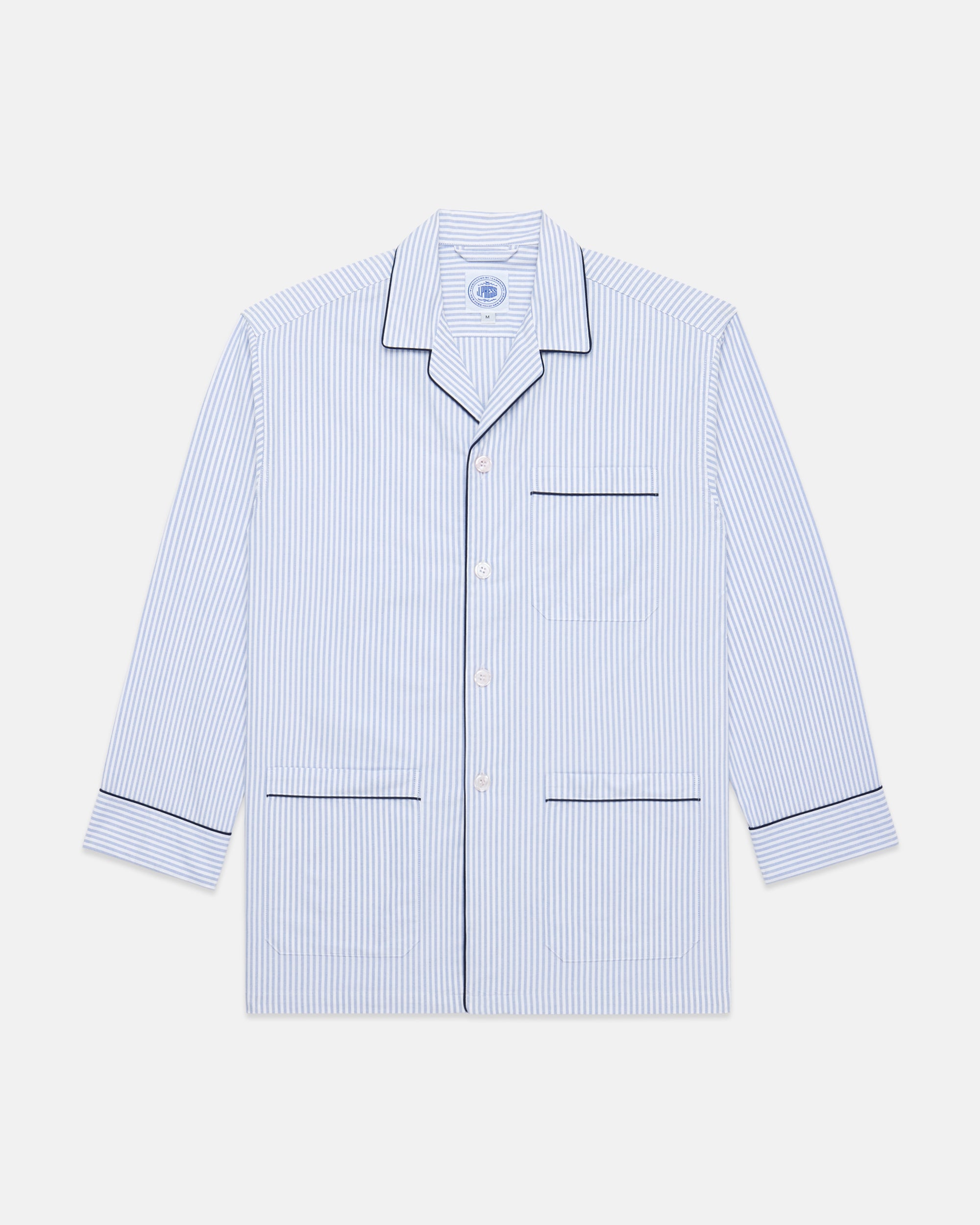 Made-in-Canada Blue University Stripe Cotton Oxford Cloth Pajamas