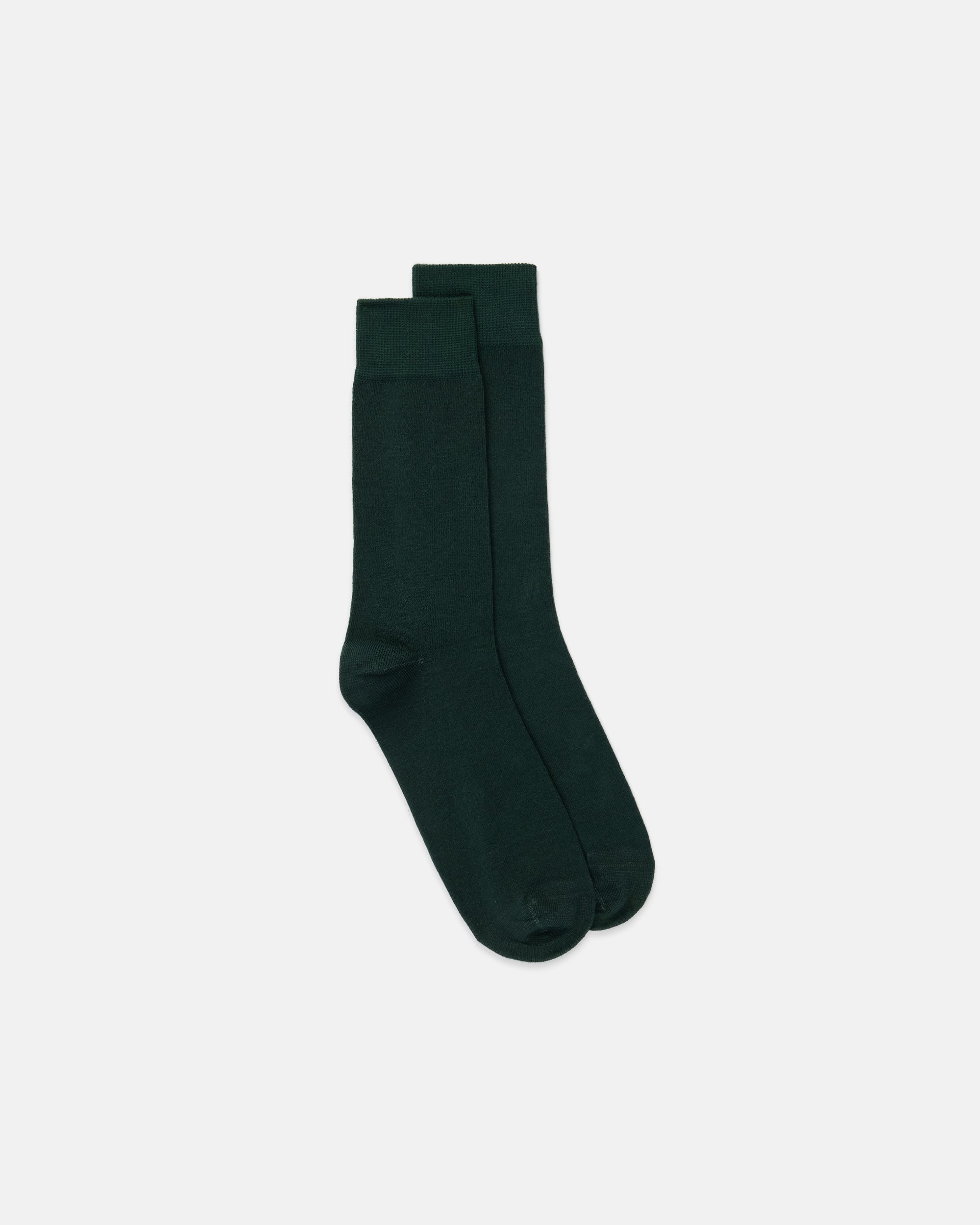 Green Cotton Crew Socks