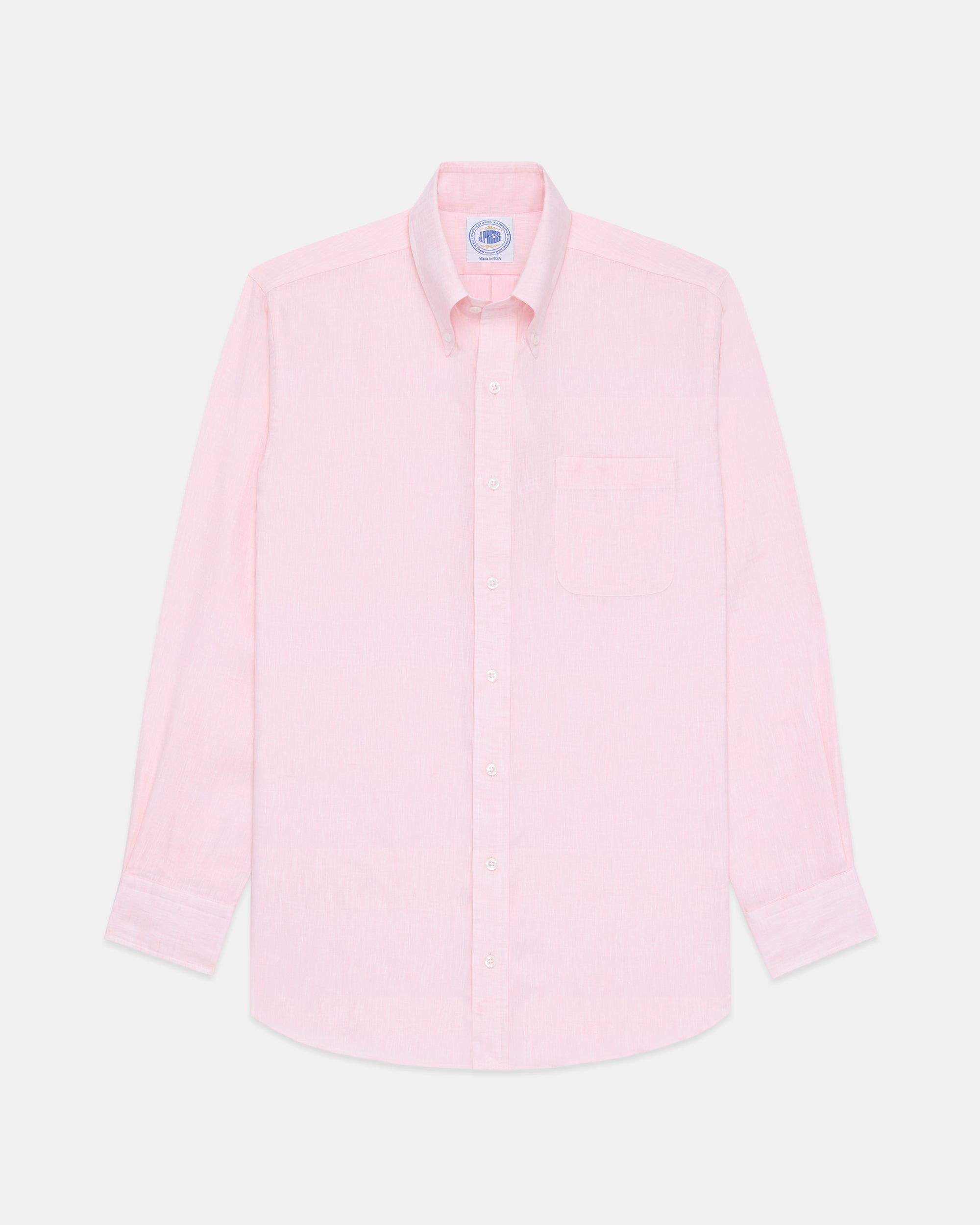 Made-in-USA Thomas Mason Pink Linen Shirt - Classic Fit