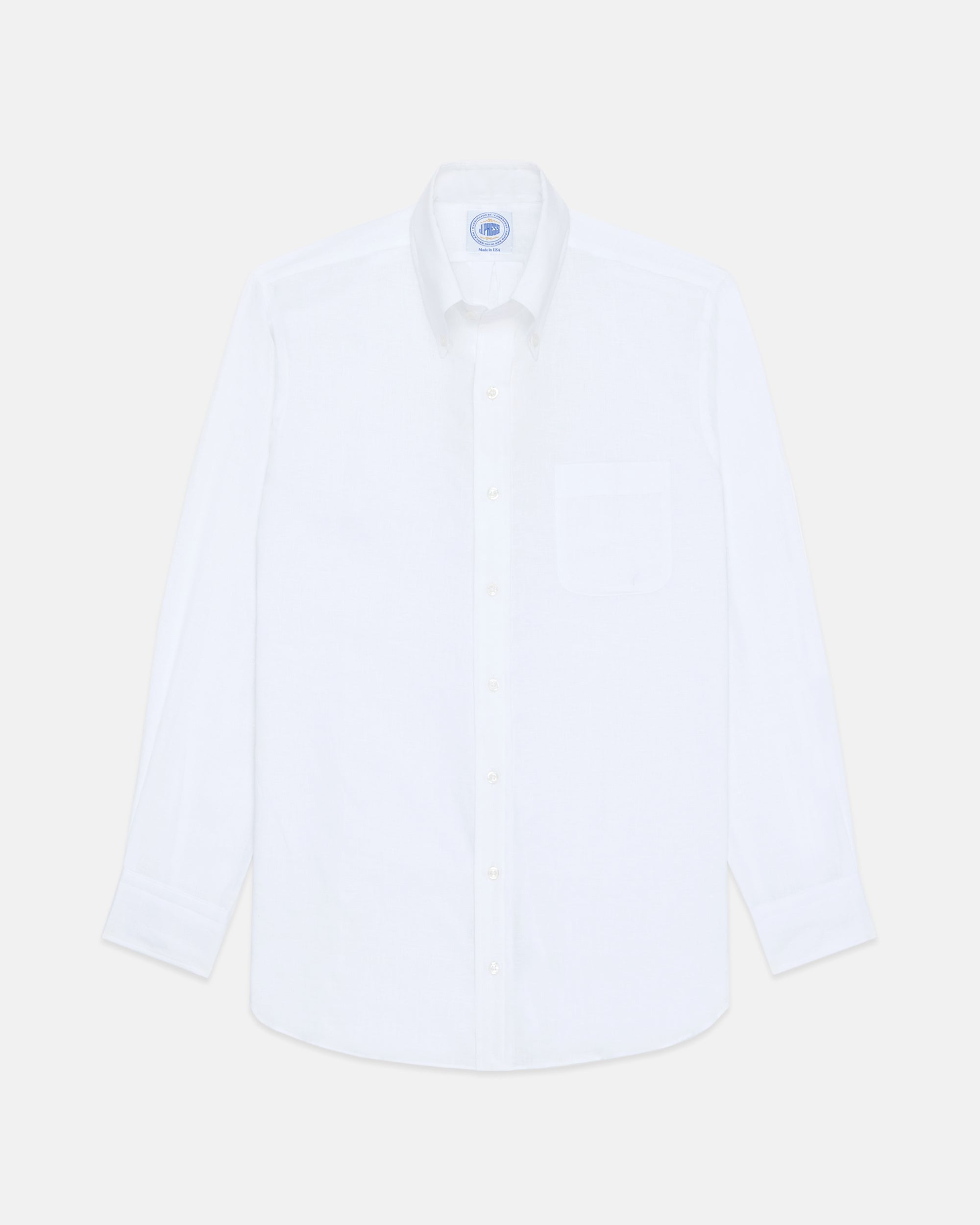 Made-in-USA Thomas Mason White Linen Shirt - Classic Fit