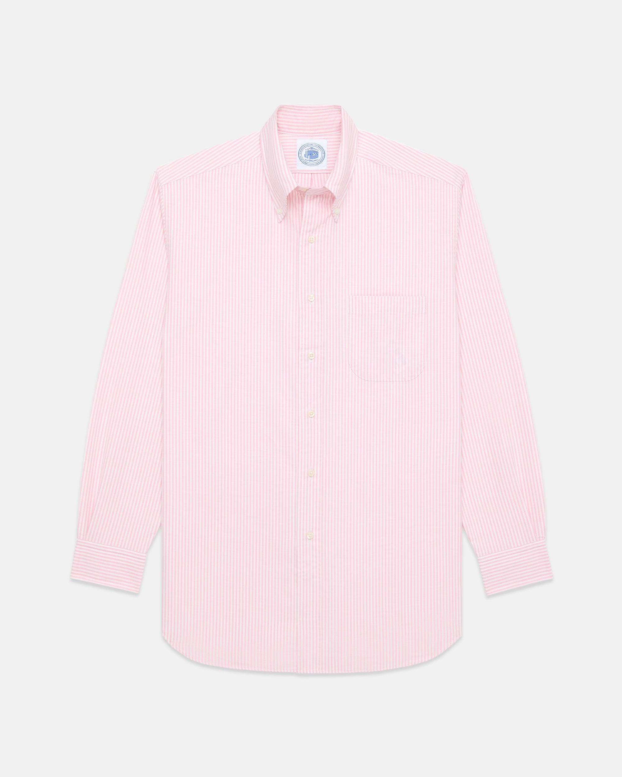 Made-in-USA Pink Candy Stripe Oxford Cloth Dress Shirt - Classic Fit