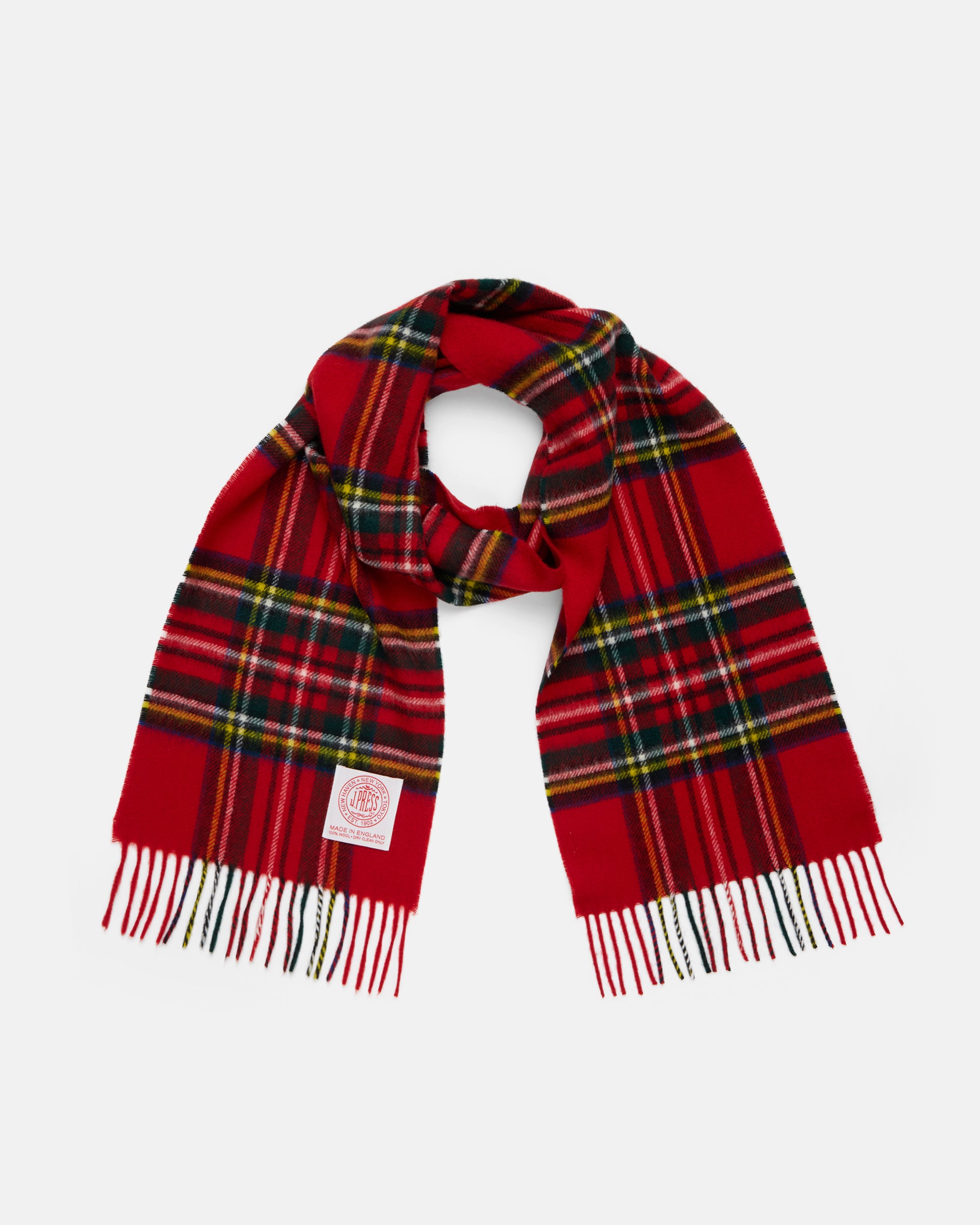Made-in-England Royal Stewart Tartan Merino Wool Scarf