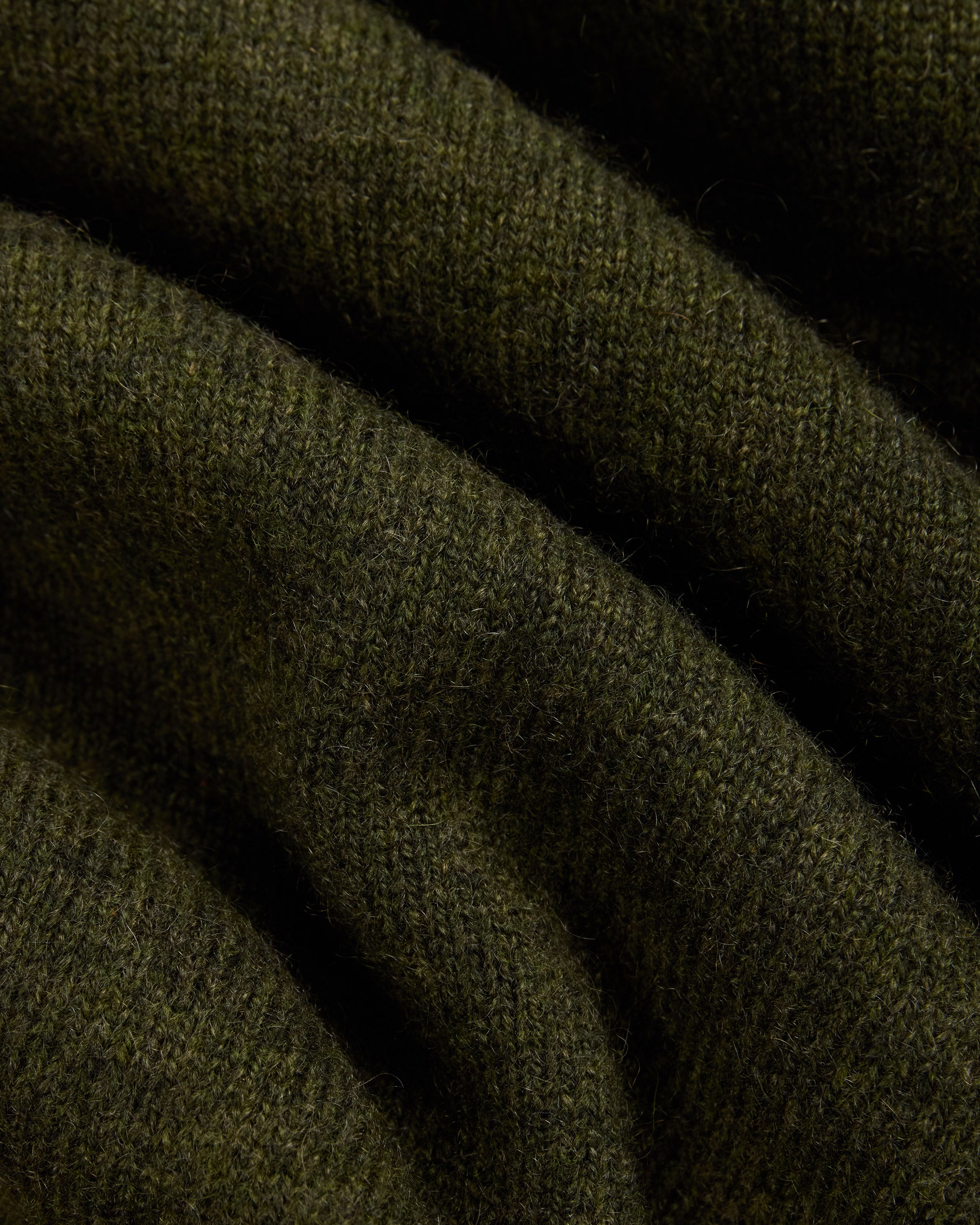 Made-in-Italy Loden Green Cashmere Long Sleeve Polo