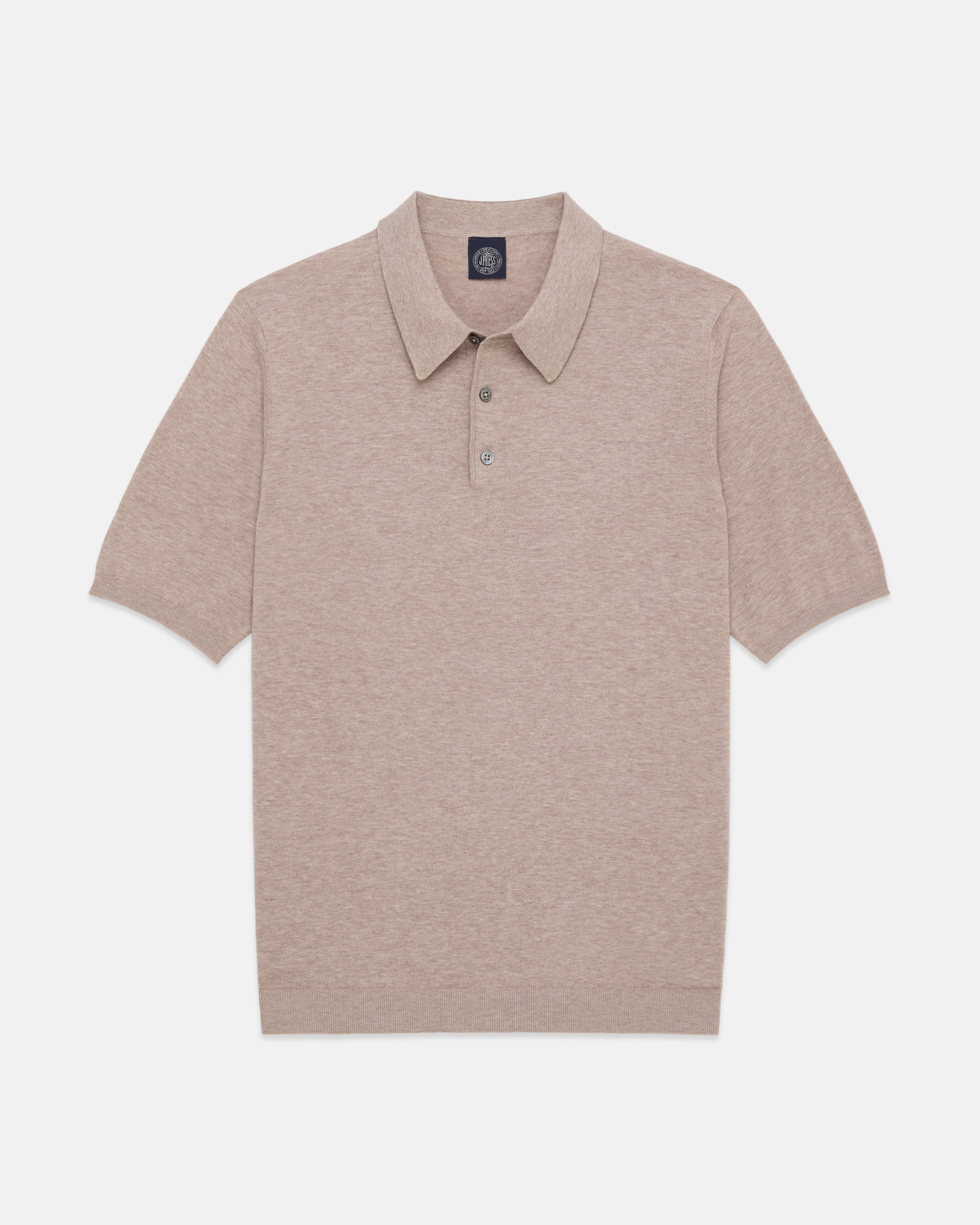 Light Brown High-Twist Cotton Polo - Trim Fit
