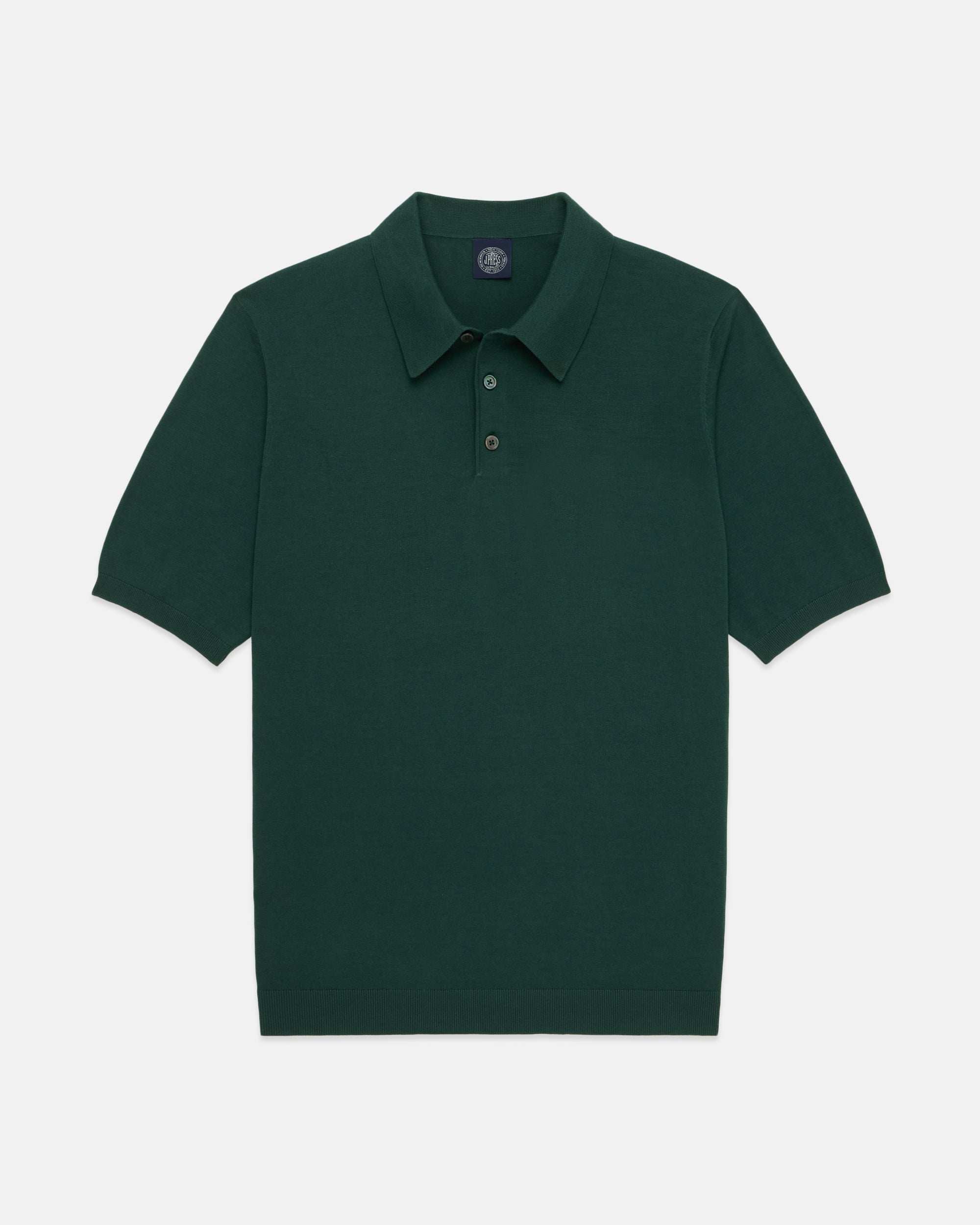 Green High-Twist Cotton Polo - Trim Fit