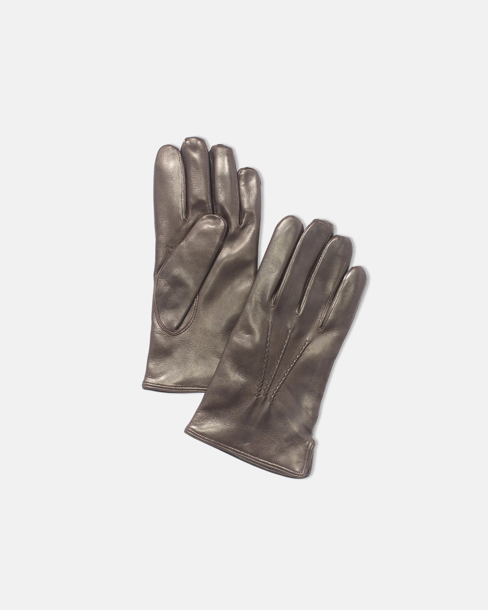 Made-in-Italy Cashmere-Lined Brown Nappa Leather Gloves