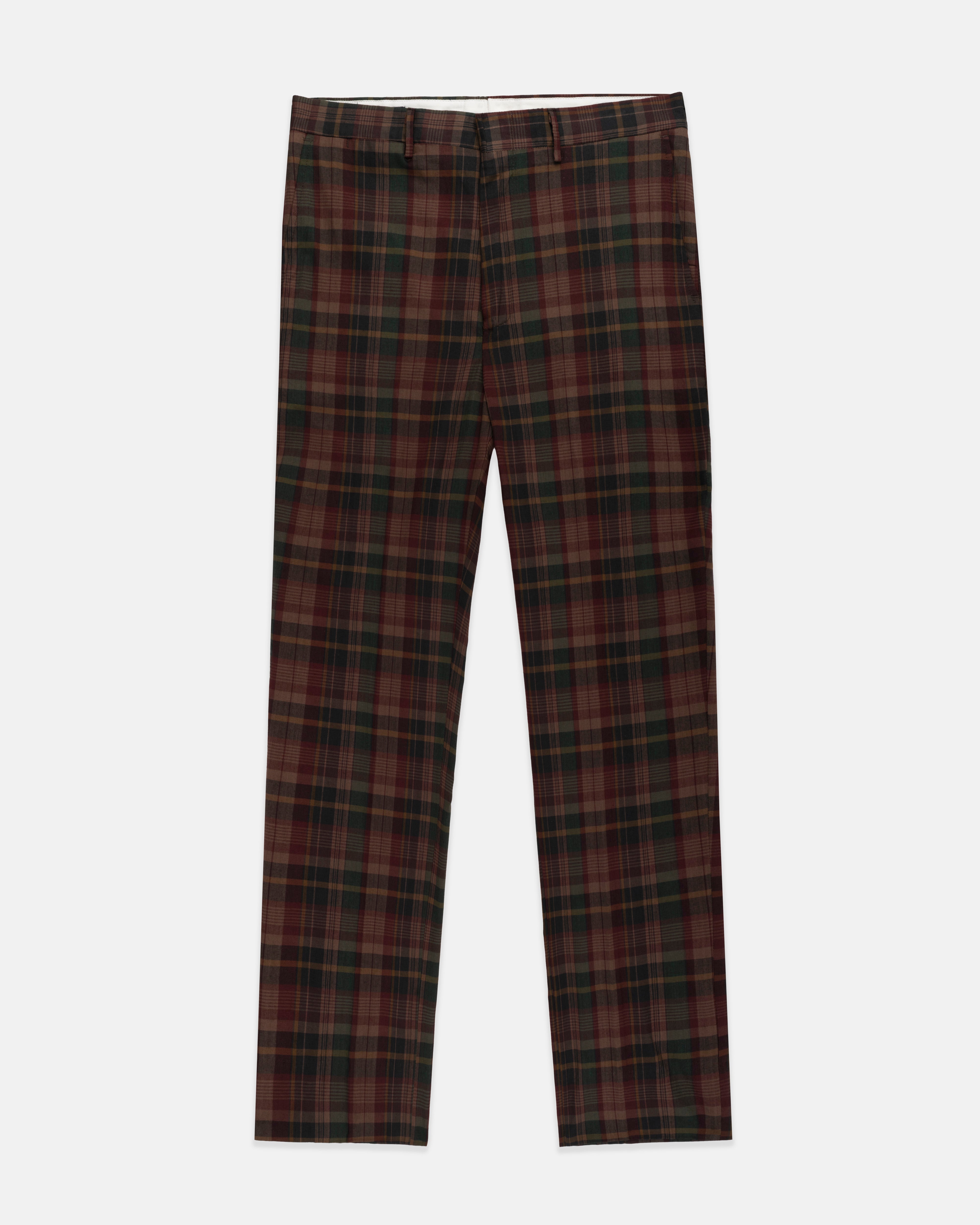Made-in-USA Rust & Burgundy Overdyed Authentic Madras Trouser