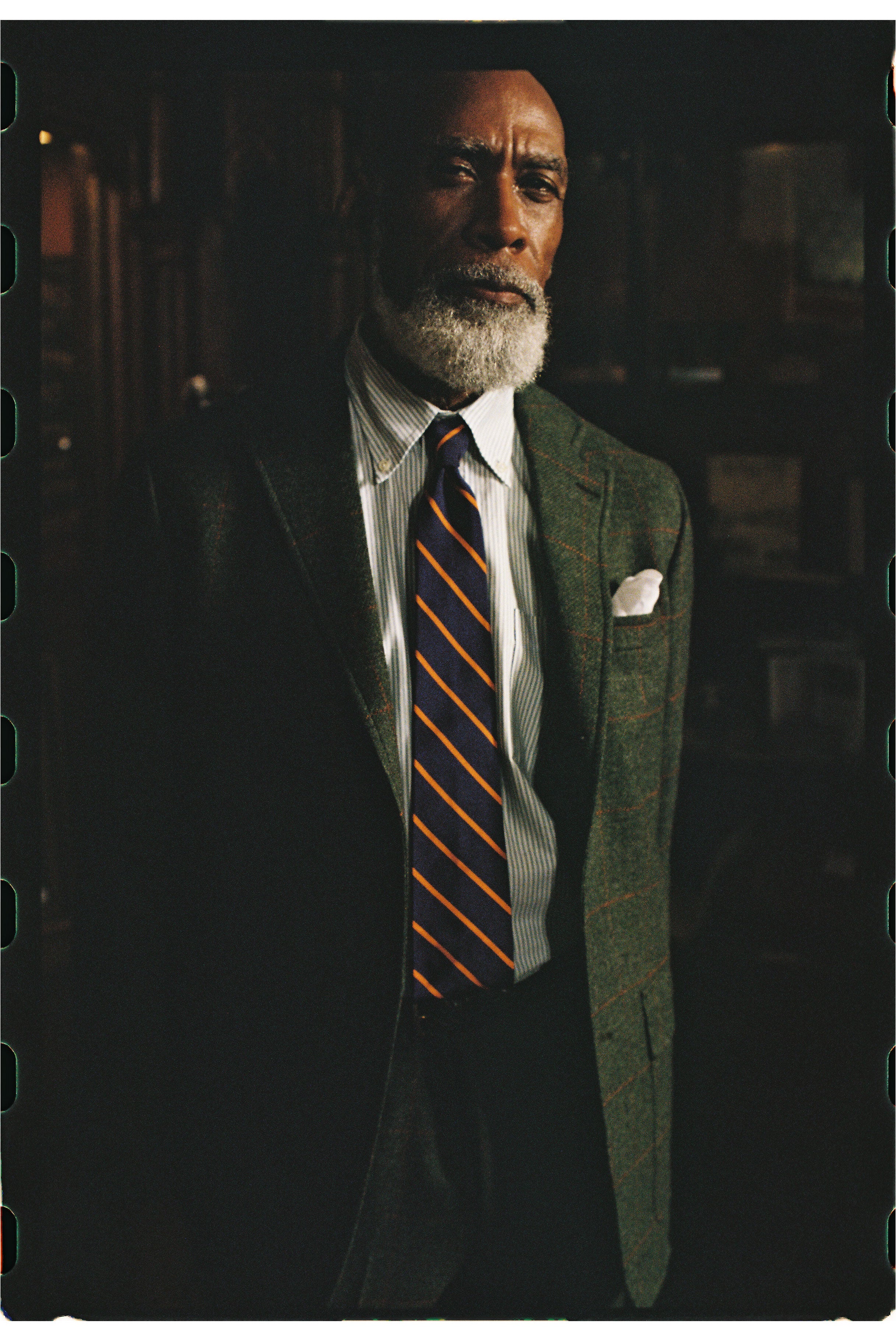 Made-in-USA Olive Windowpane Cheviot Tweed Sport Coat