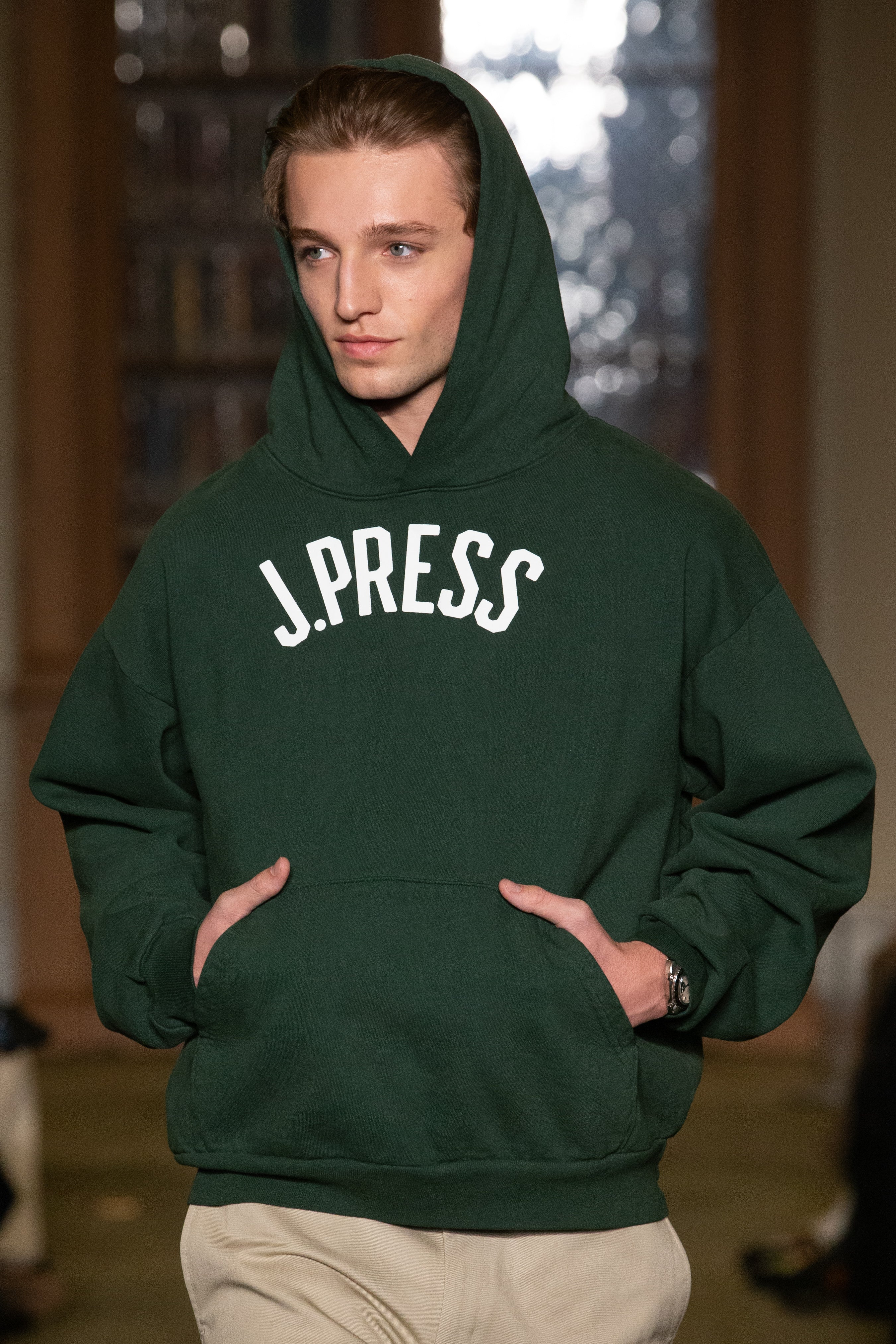 Made-in-USA Dark Green J. Press Arch Hoodie
