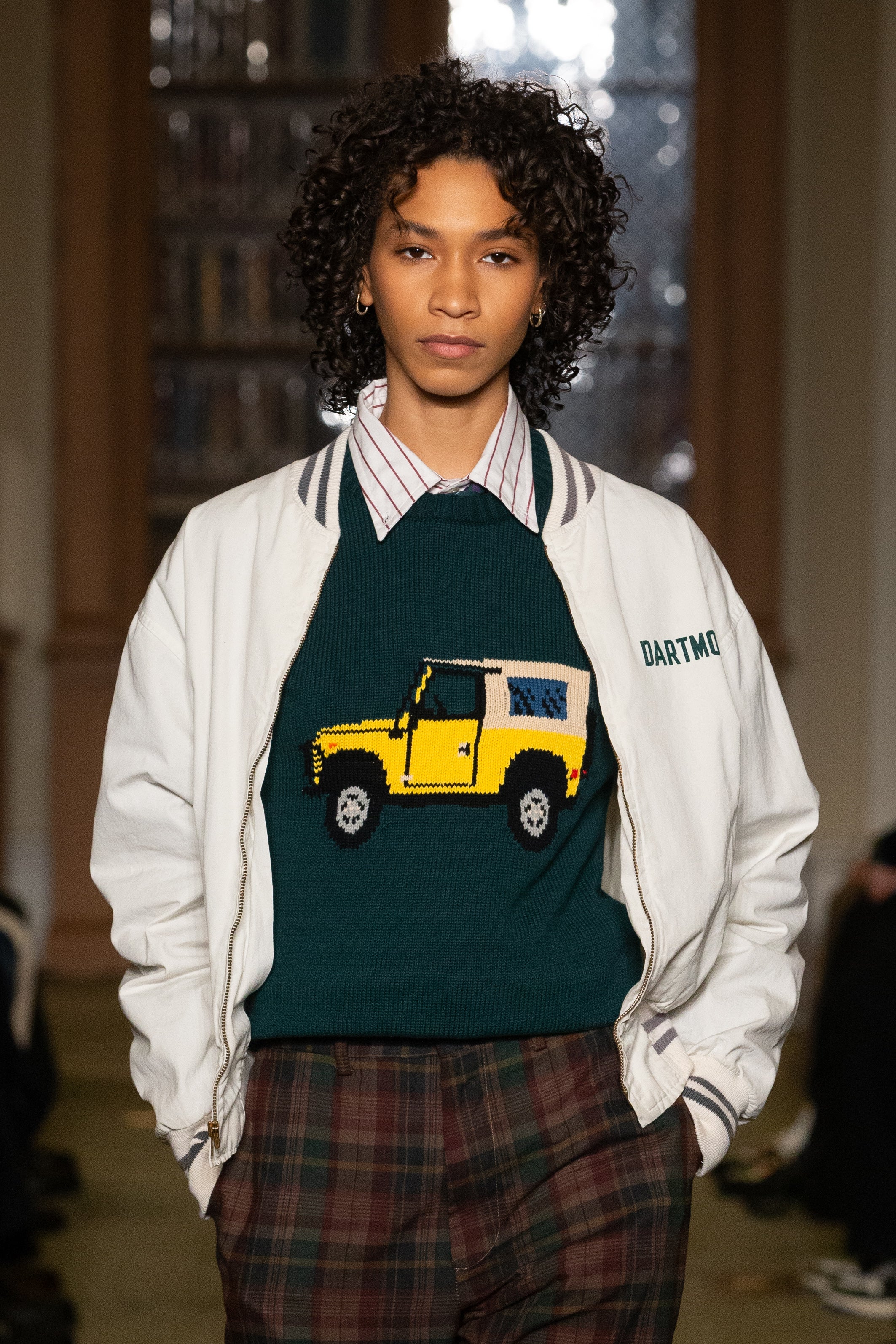 Defender Intarsia Knit Cotton Sweater