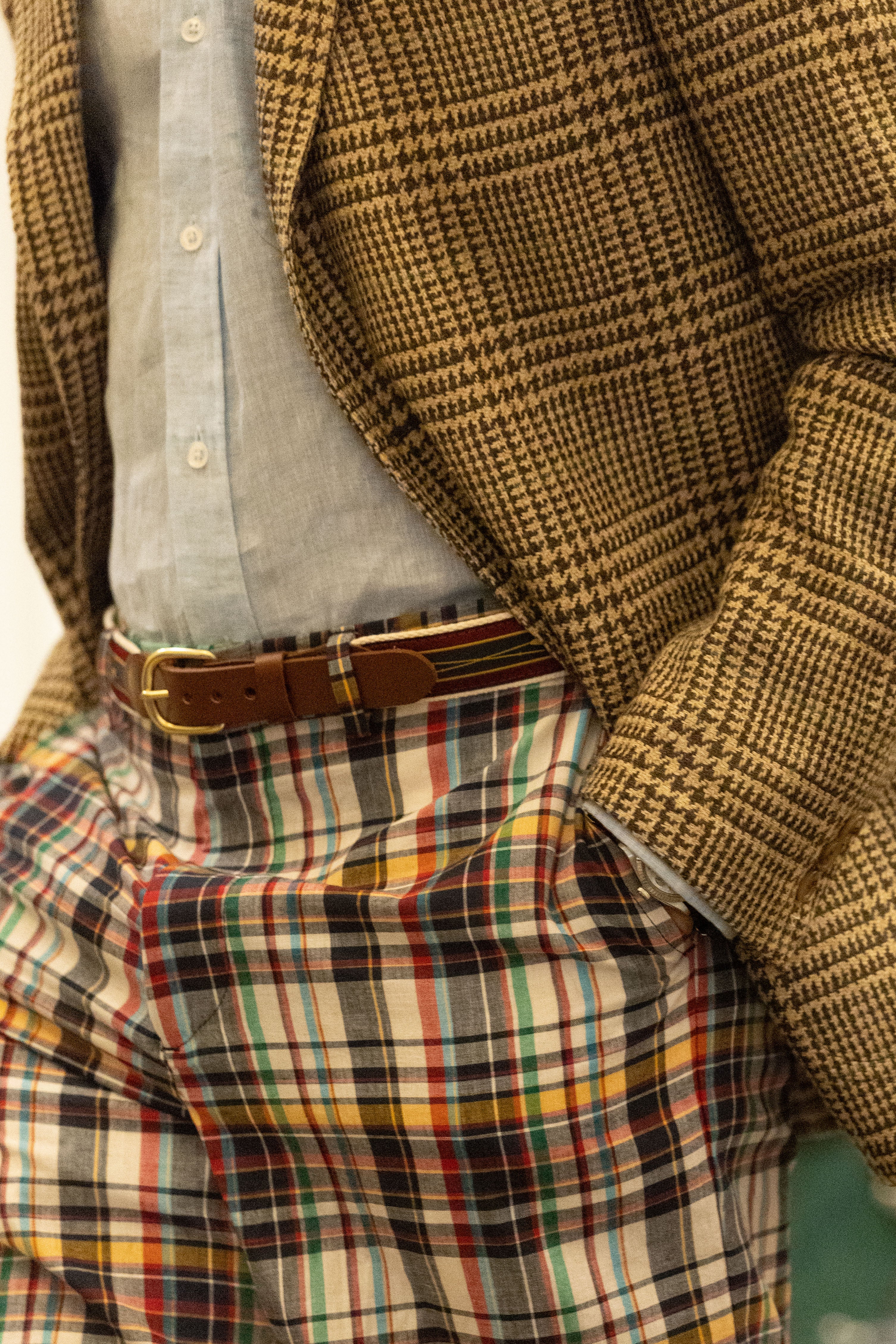 Made-in-USA Gold, Red & Blue Authentic Madras Shorts